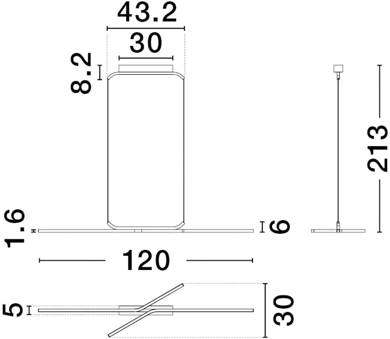Nova Luce Pendelleuchte »AKRO«, 2 flammig