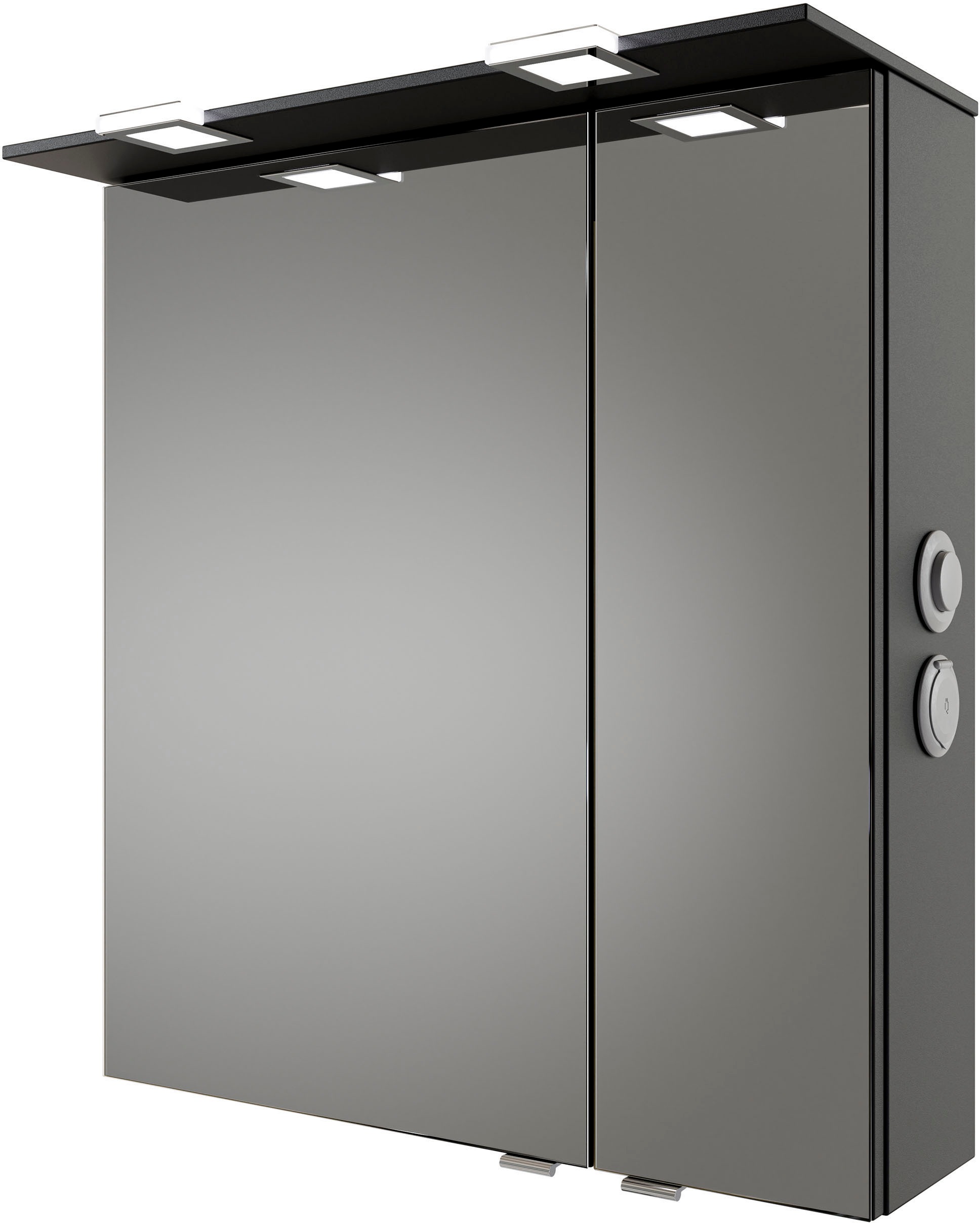 Saphir Badmöbel-Set »Serie 6025 2-teilig Mineralmarmor-Waschtisch mit LED-Spiegelschrank« 2 Stk. tlg.
