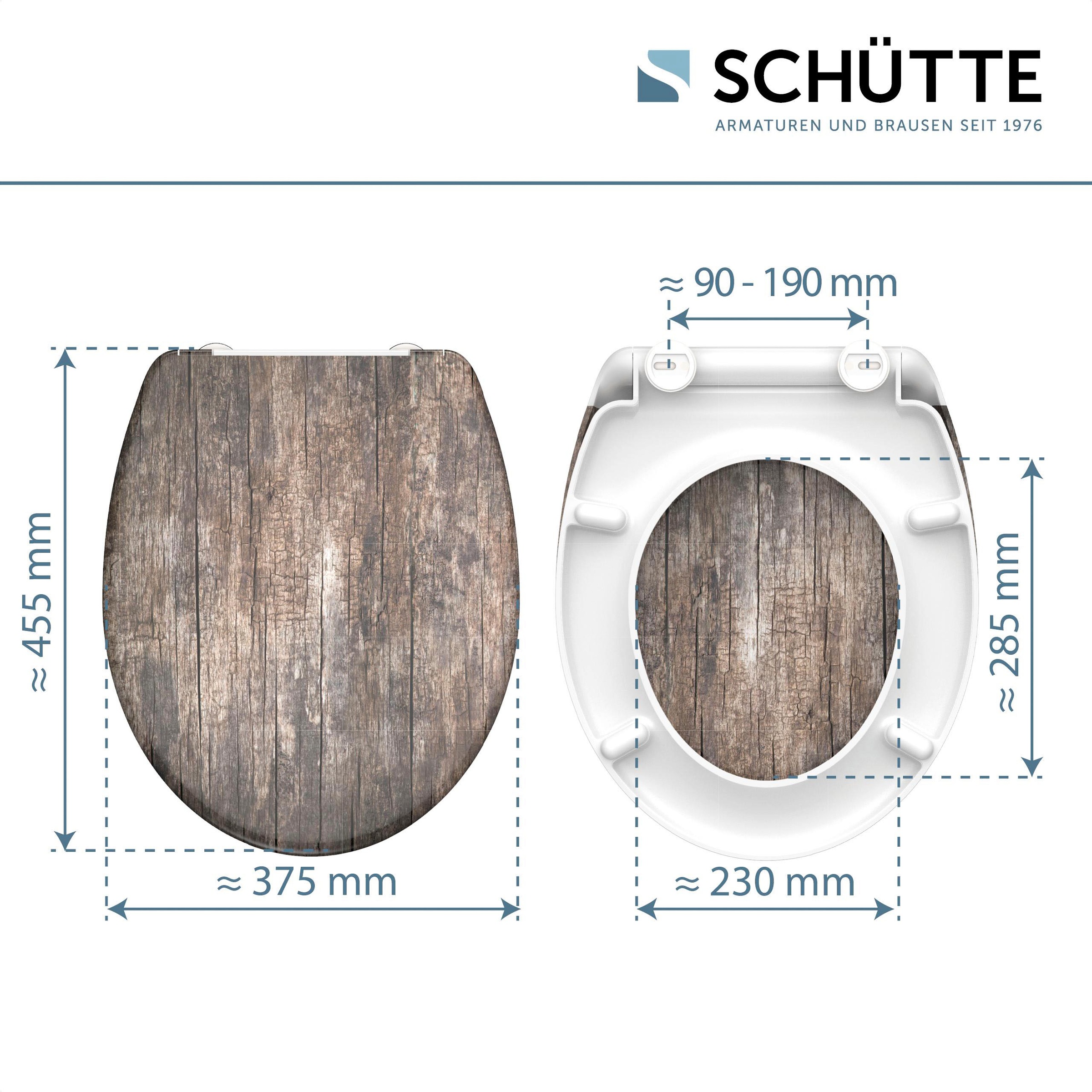 Schütte WC-Sitz »Old Wood«, Duroplast, mit Absenkautomatik und Schnellverschluss