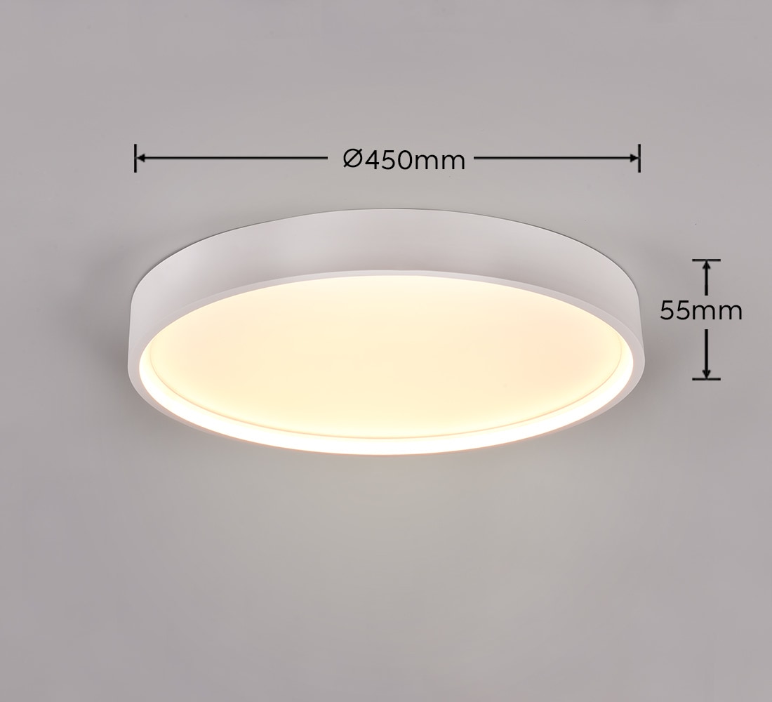 TRIO Leuchten LED Deckenleuchte »DOHA, Deckenlampe 29W 3260 Lumen Lichtfarbe einstellbar 2300-4000K«, 1 flammig, Leuchtmittel LED-Board | LED fest integriert, indirektes Licht getrennt schaltbar als Wandlampe und Deckenlampe mögl
