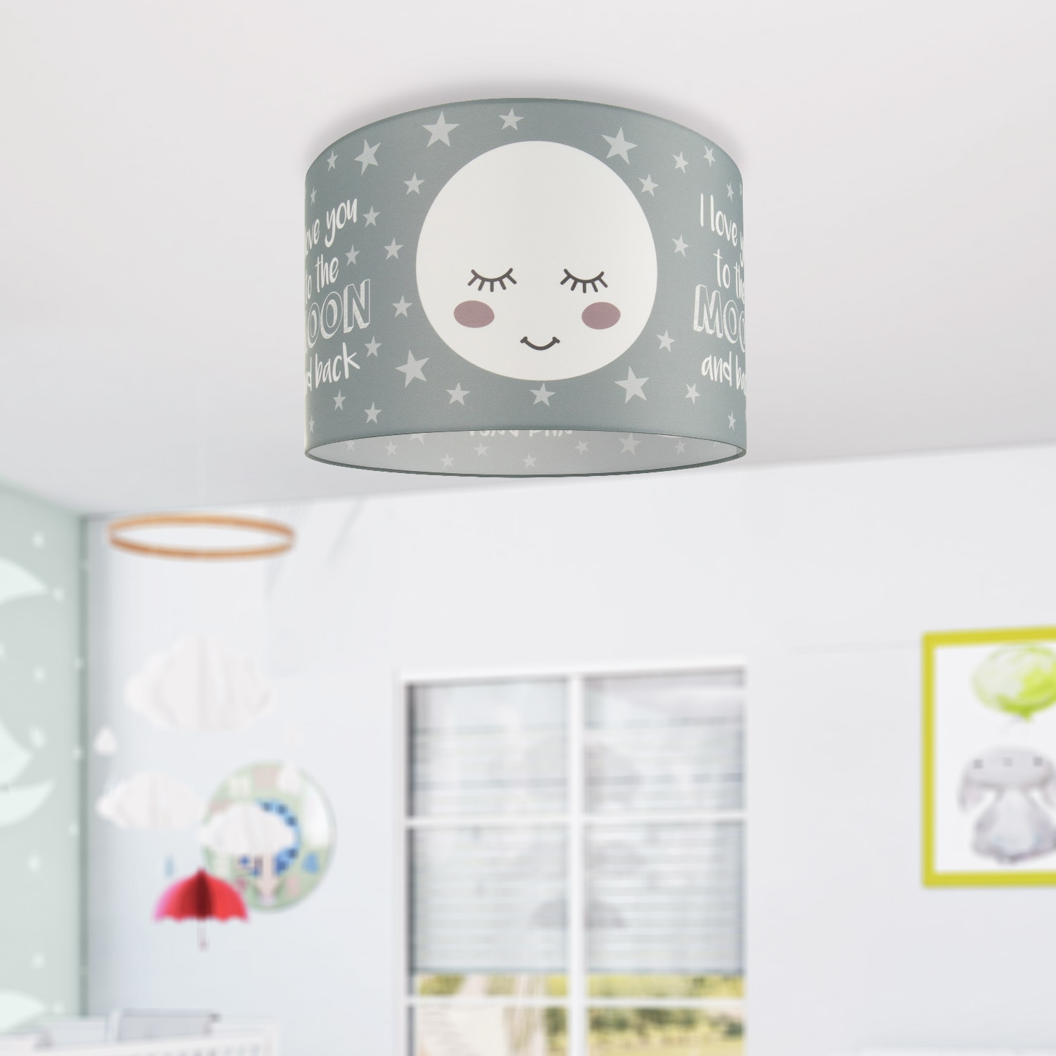 103«, Lampe 1 E27 Deckenleuchte Home BAUR Paco »Aleyna Kinderlampe Deckenlampe | Kinderzimmer Mond-Motiv, flammig-flammig, LED
