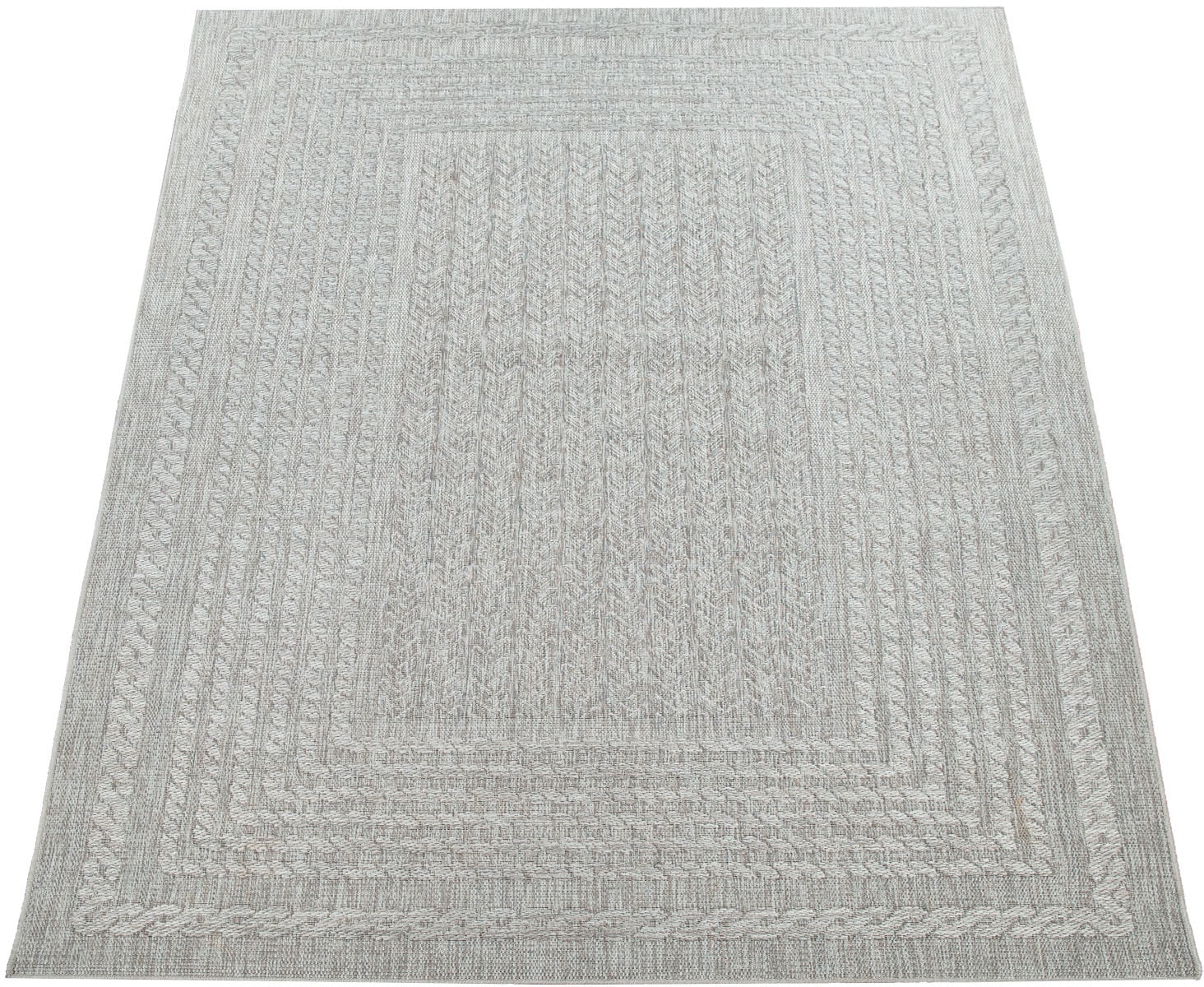 Paco Home Teppich »Liege 390«, rechteckig, Flachgewebe, melierte Sisal Optik,  mit Bordüre, Outdoor geeignet auf Rechnung | BAUR | Kurzflor-Teppiche
