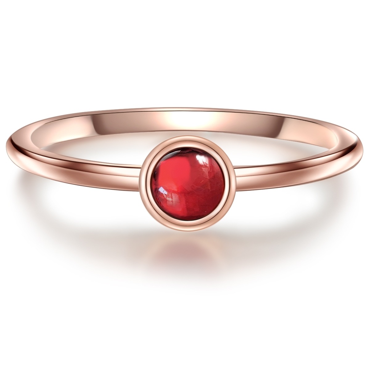 Damen Solitärring "G840", 48, Silber 925 (Sterlingsilber), 1,6mmroségold, GLANZSTÜCKE MÜNCHEN, Silber 925 (Sterlingsilber), Fingerringe, aus Sterling