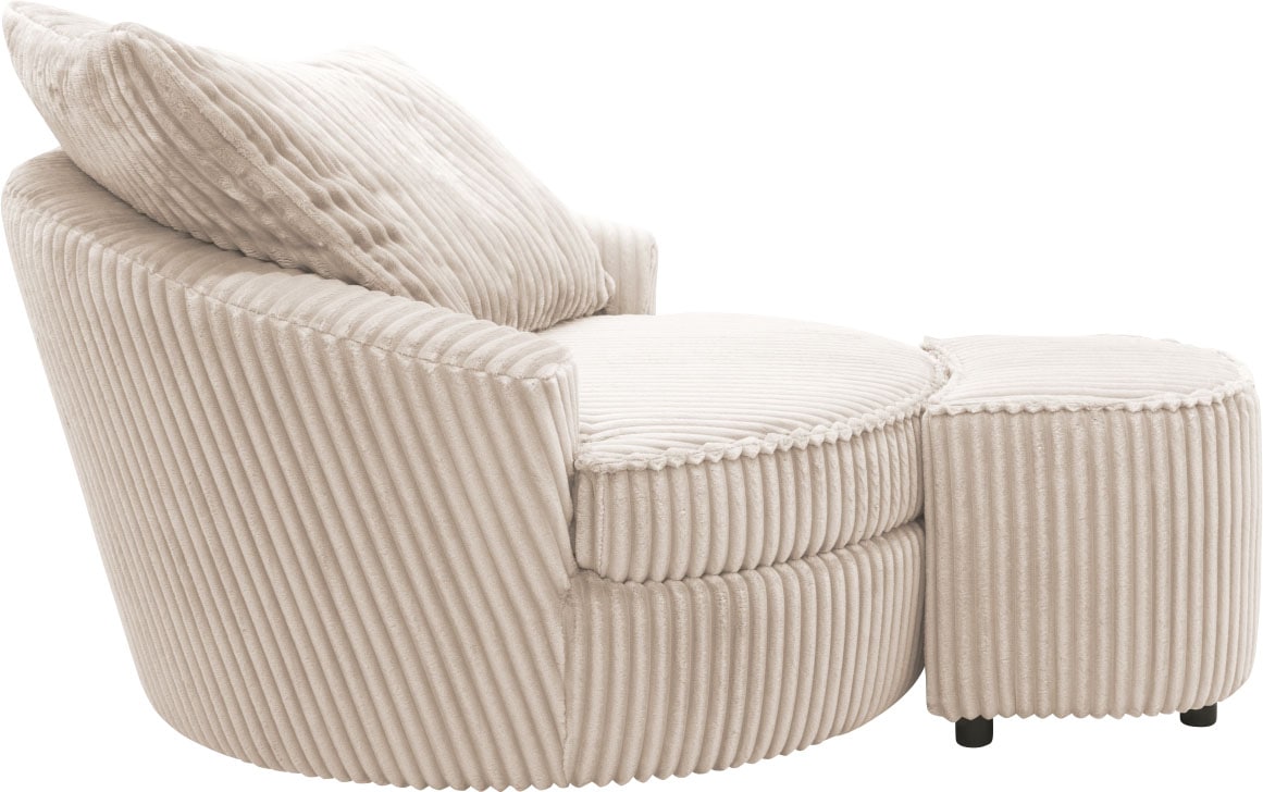 INOSIGN Polsterhocker »AMECA, Hocker, Fußhocker 52 x 47 x 46 cm (BxTxH)«, (1 St.), mit Mega-Cordstoff, sichelförmig