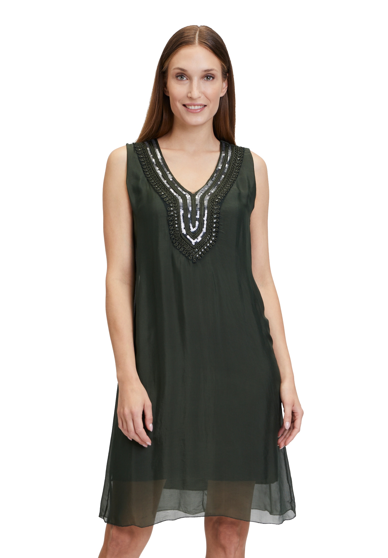 Cartoon Satinkleid "Cartoon Damen Seidenkleid mit Pailletten", Pailletten günstig online kaufen