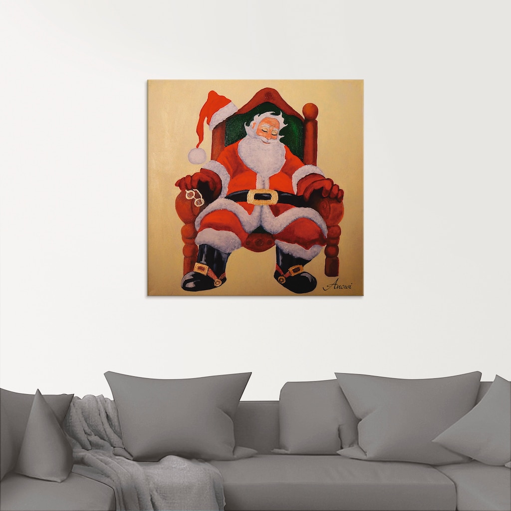 Artland Glasbild »Schlafender Weihnachtsmann«, Weihnachten, (1 St.)