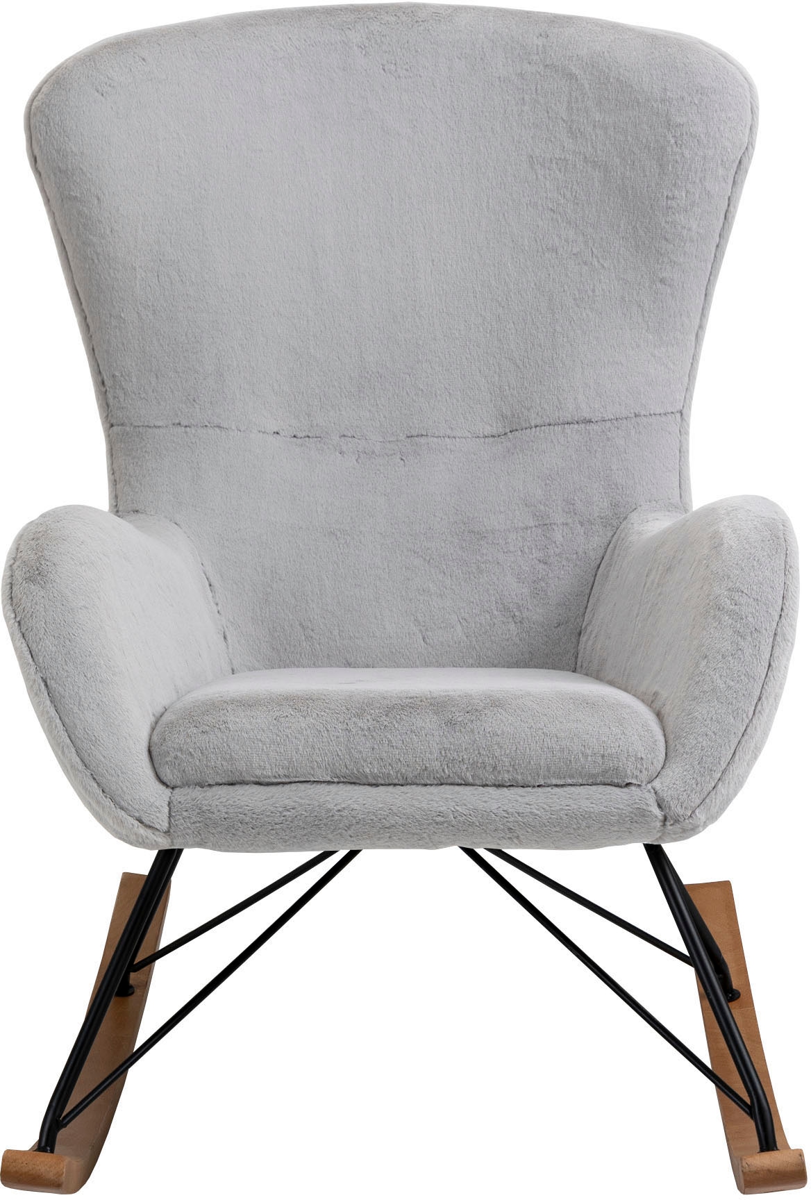 SalesFever Schaukelstuhl "Komfortabl und im Vintage-Stil" () in Lammfellopt günstig online kaufen