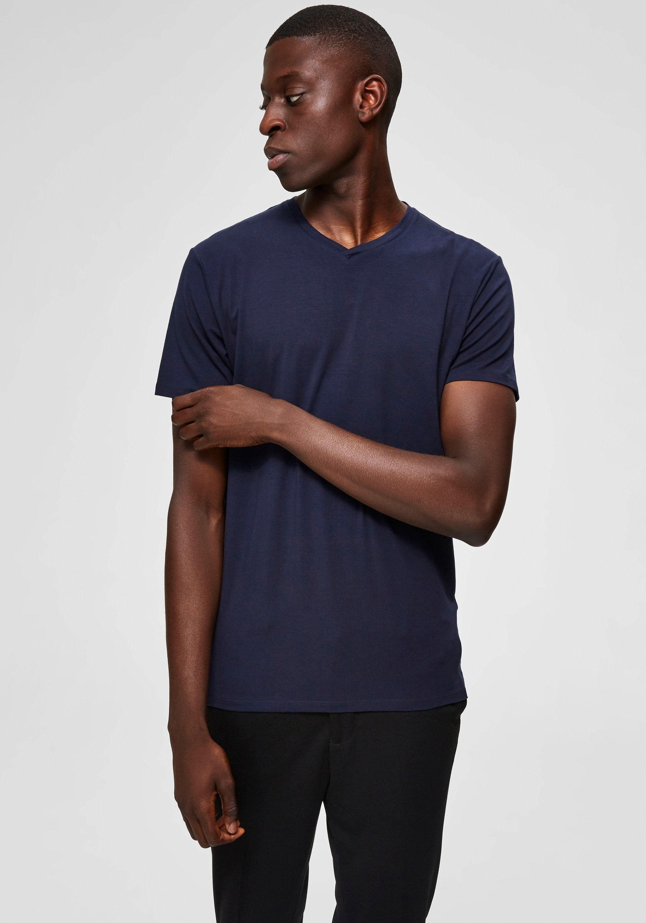 Thumbnail - SELECTED V-Shirt "SLHNEWPIMA SS V-NECK TEE B NOOS"