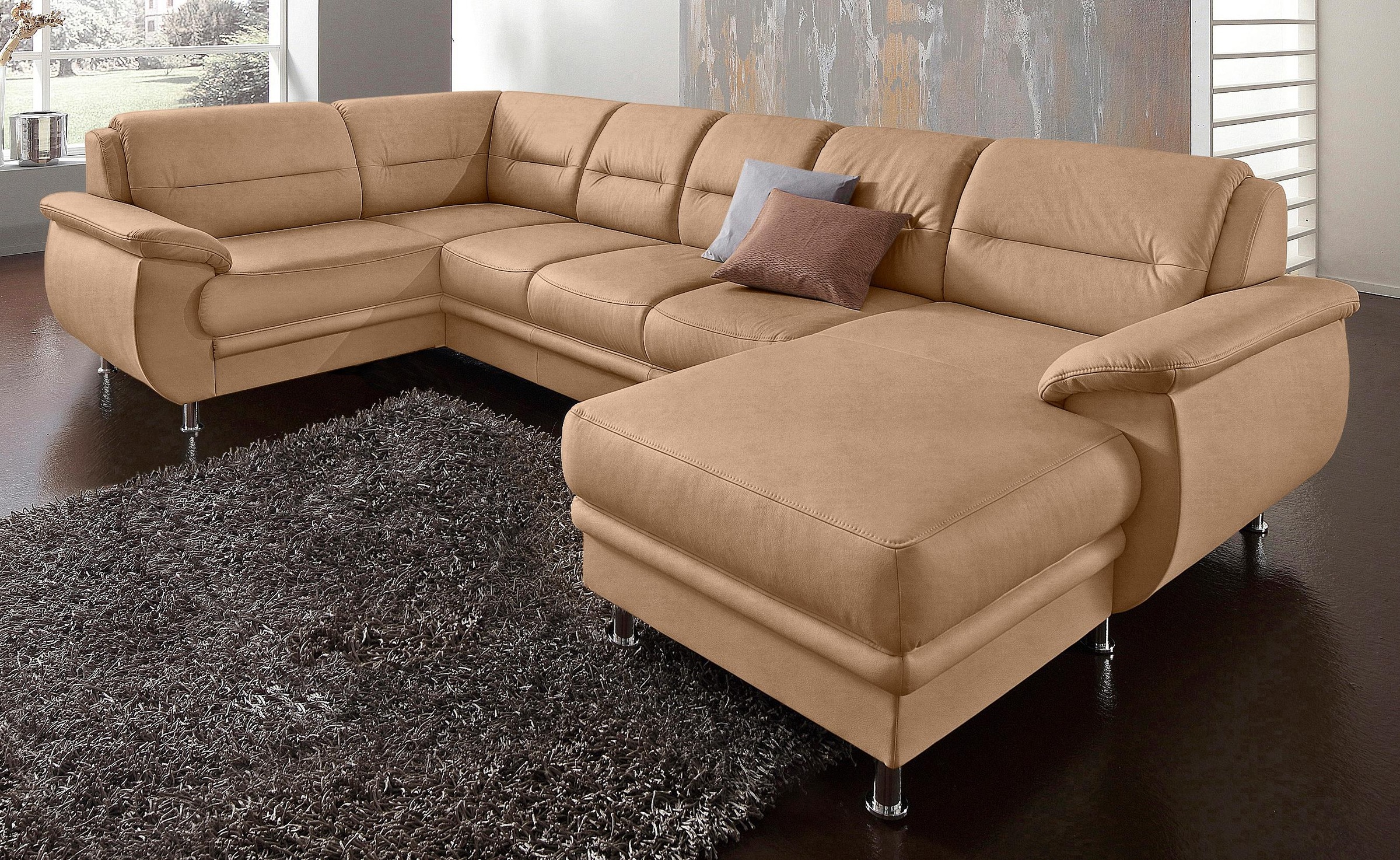 sit&more Wohnlandschaft "Mailand U-Form, B: 312 cm" optional Bettfunktion günstig online kaufen