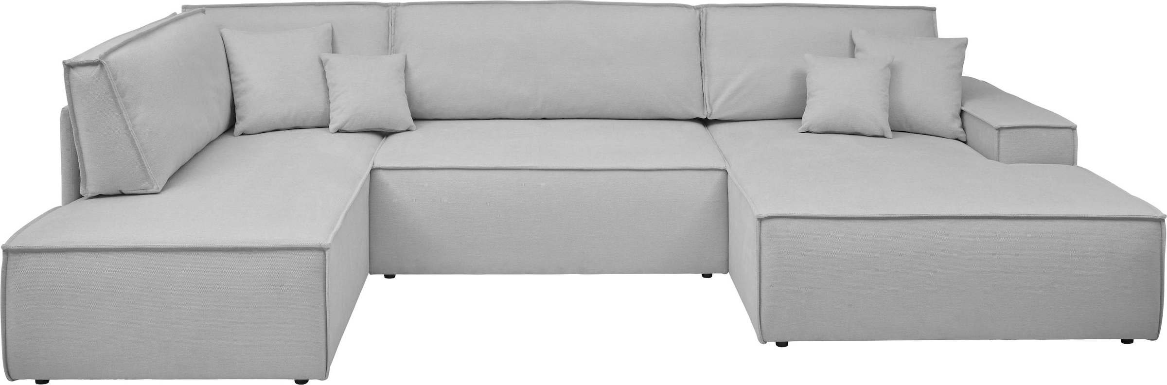 andas Wohnlandschaft »FINNLEY U-Form XXL 329 cm, Schlafsofa, Schlaffunktion m. Bettkasten«, (194/139 cm), Bouclé, Struktur und Cord