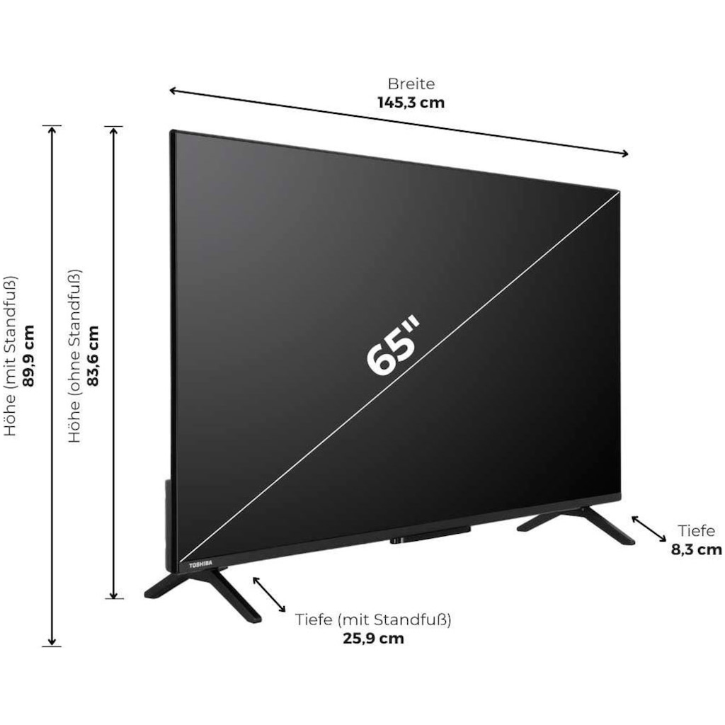 Toshiba QLED-Fernseher »65QV2463DA«, 164 cm/65 Zoll, 4K Ultra HD, Smart-TV