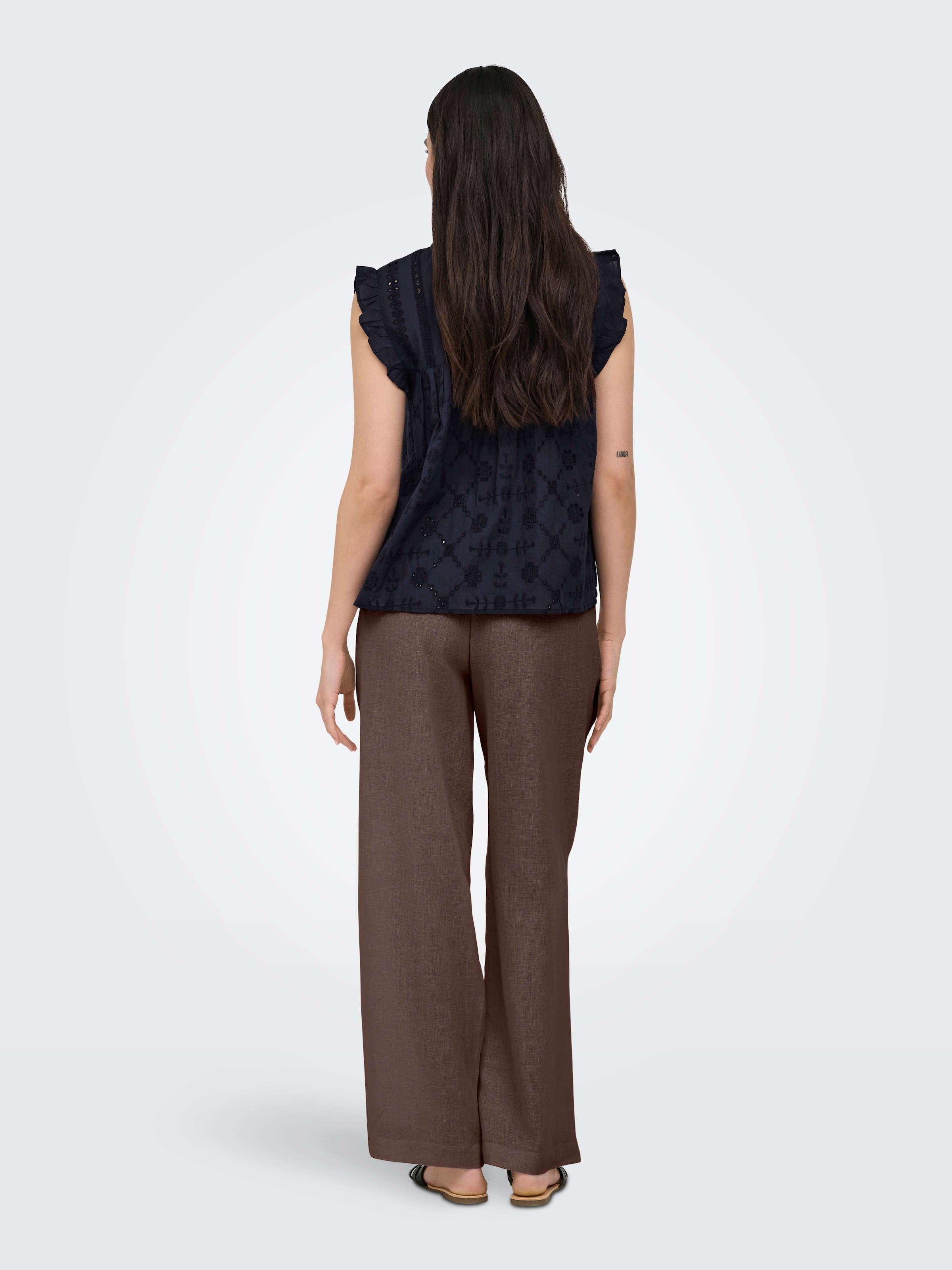 ONLY Schlupfhose »ONLBRUXELLES MW LIN BL TIE PANT PNT NOOS«  Sommerhose mit Leinen