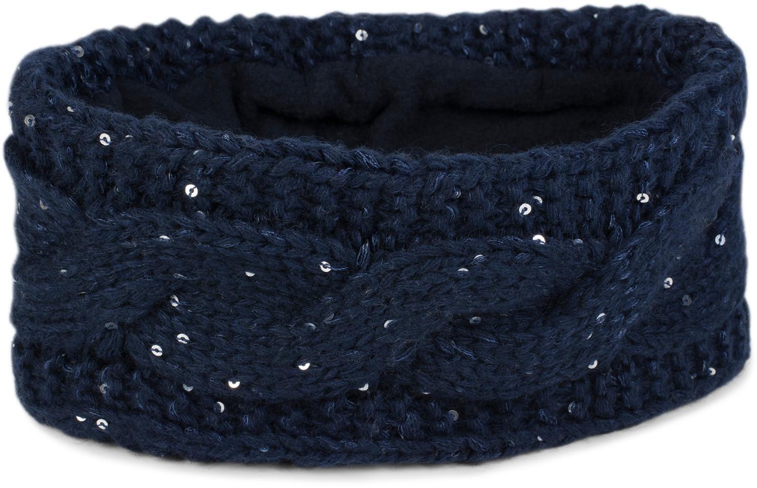 styleBREAKER Stirnband "Grobstrick Stirnband mit Pailletten" 1 Stk.