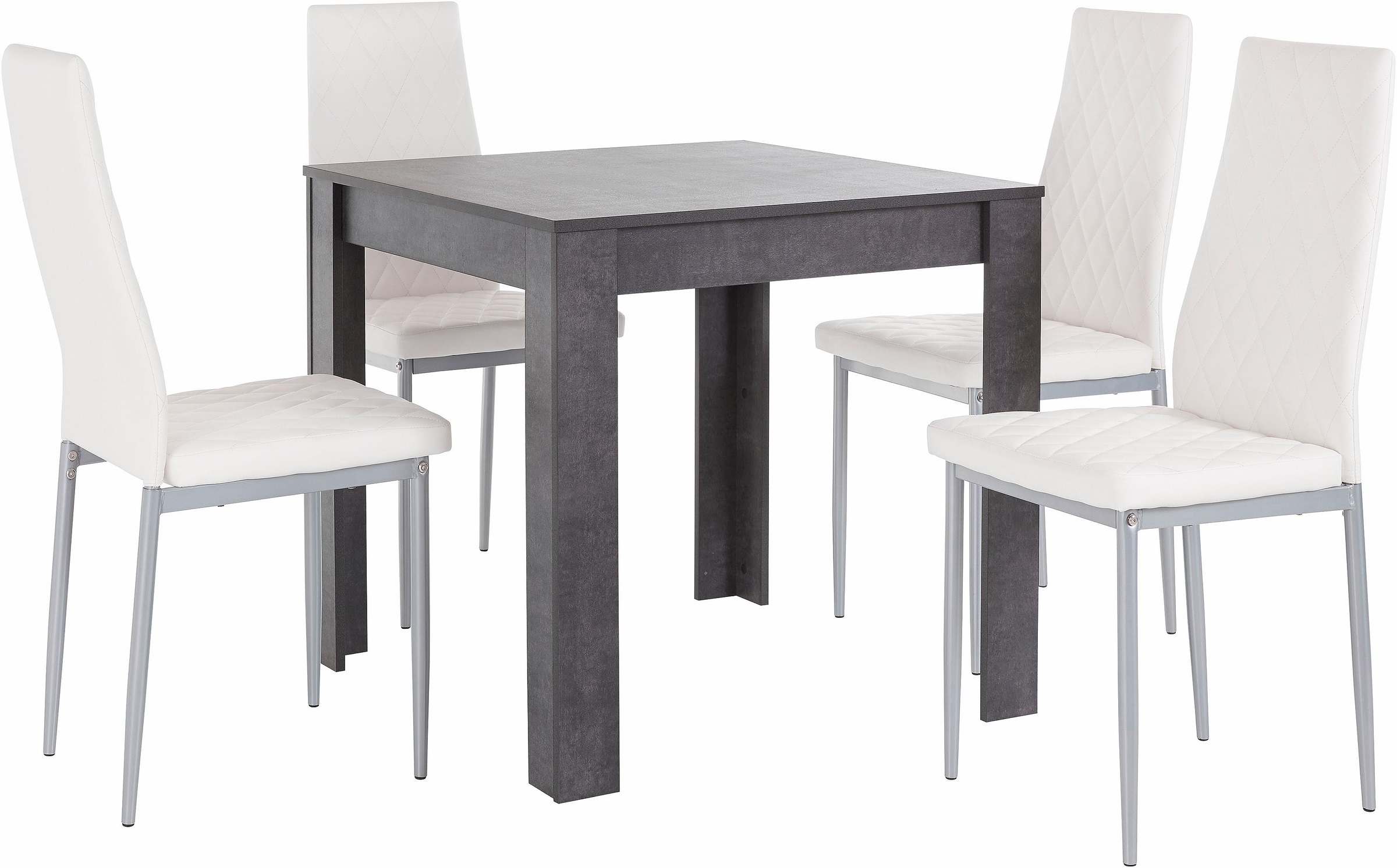 OTTO home Essgruppe 5 Stk. tlg. mit Tisch in schieferfarben, Breite 80 cm günstig online kaufen