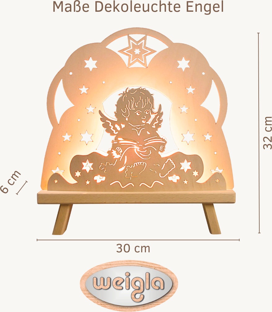 Weigla Lichterbogen "Engel in Wolke, Dekoleuchte aus Holz, NATUR, Made in G günstig online kaufen