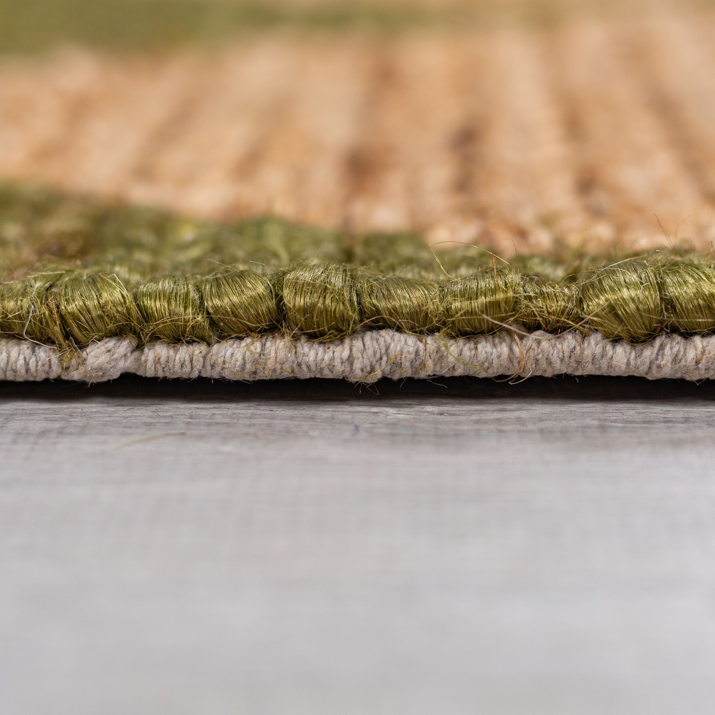 Teppich FLAIR RUGS "Effie Diamond", grün, B:80cm H:5mm L:230cm, Baumwolle, Jute, Teppiche, Teppich, handgeknüpft 3