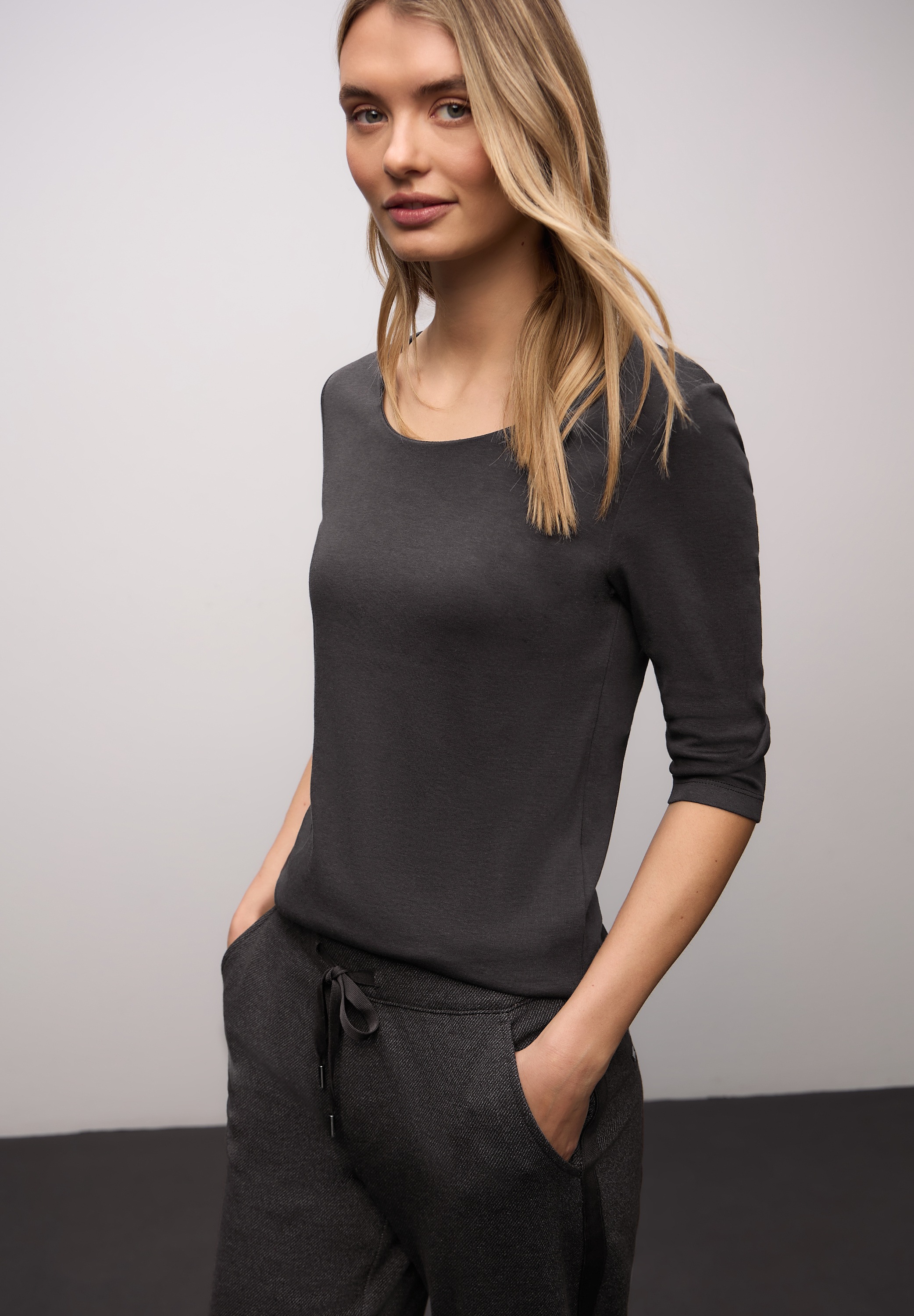 STREET ONE 3/4-Arm-Shirt "Style Pania" im Basic-Style, mit Rundhals günstig online kaufen