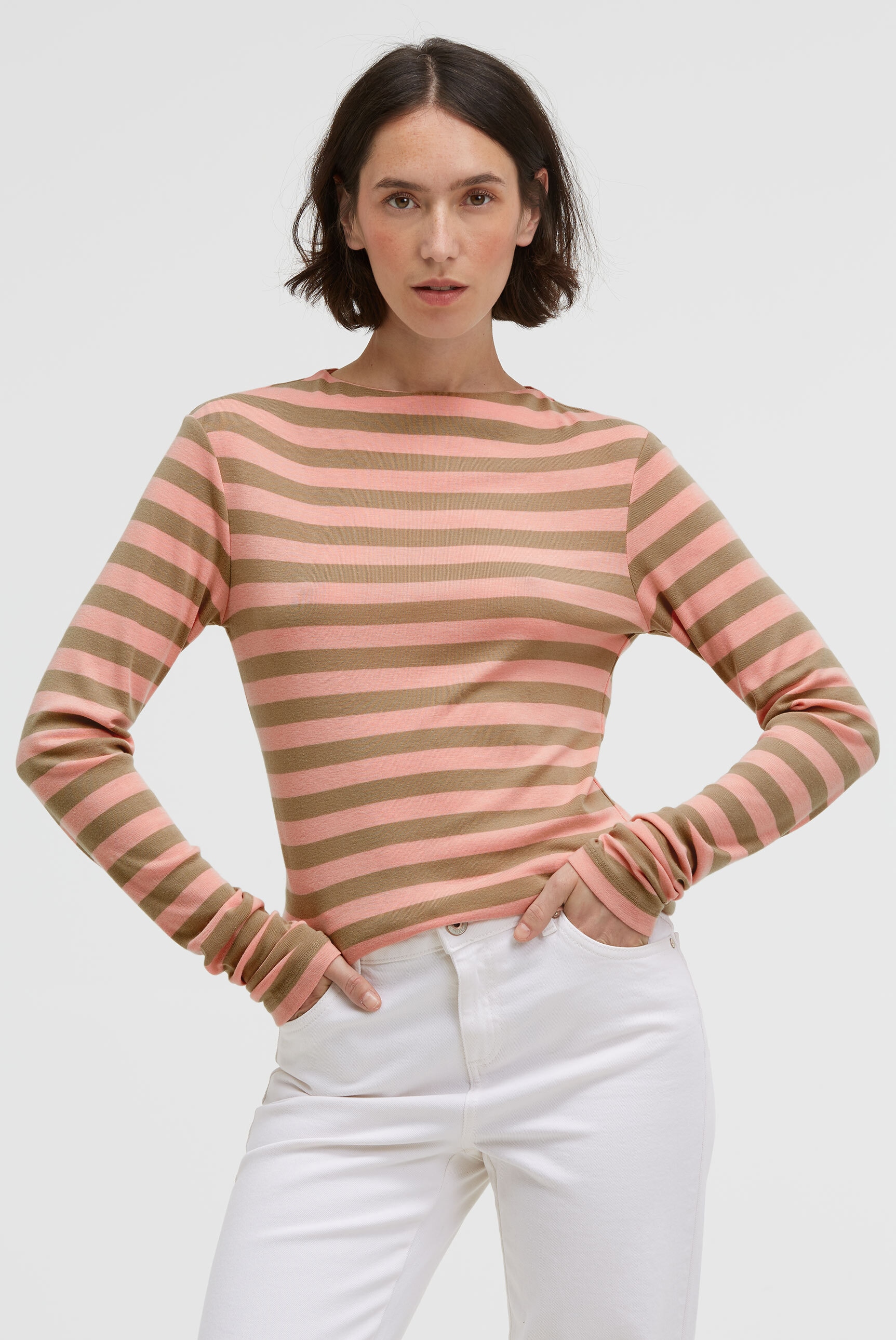 SENSES.THE LABEL Rundhalsshirt mit überlangen Ärmeln