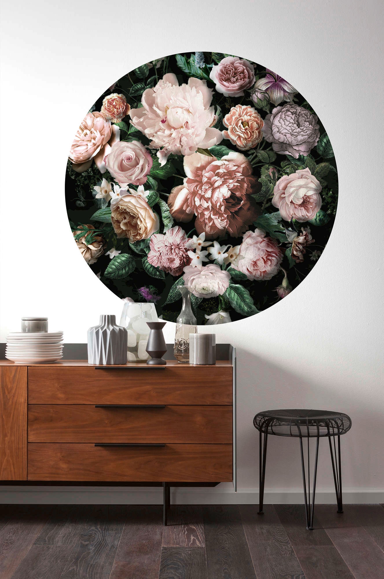 Komar Vliestapete »Flower Couture«, 125x125 cm (Breite x Höhe), rund und selbstklebend