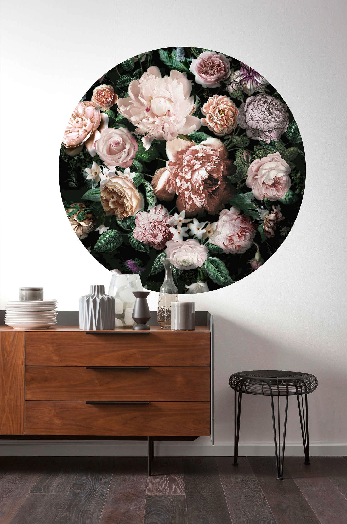 Komar Vliestapete »Vlies selbstklebend - Flower Couture - Größe 125 x 125 cm«, bedruckt, Wohnzimmer, Schlafzimmer