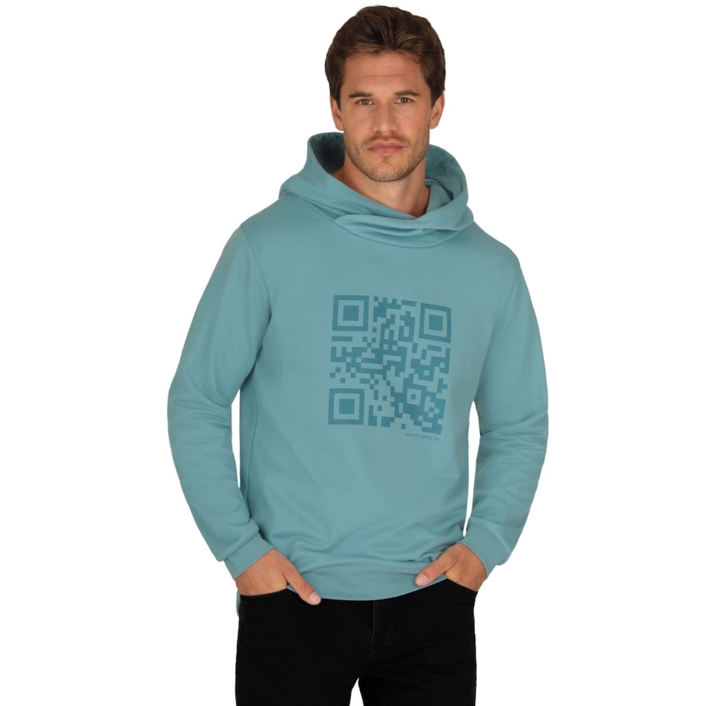 Trigema Sweatshirt »TRIGEMA Kapuzenpullover mit QR-Code-Muster«