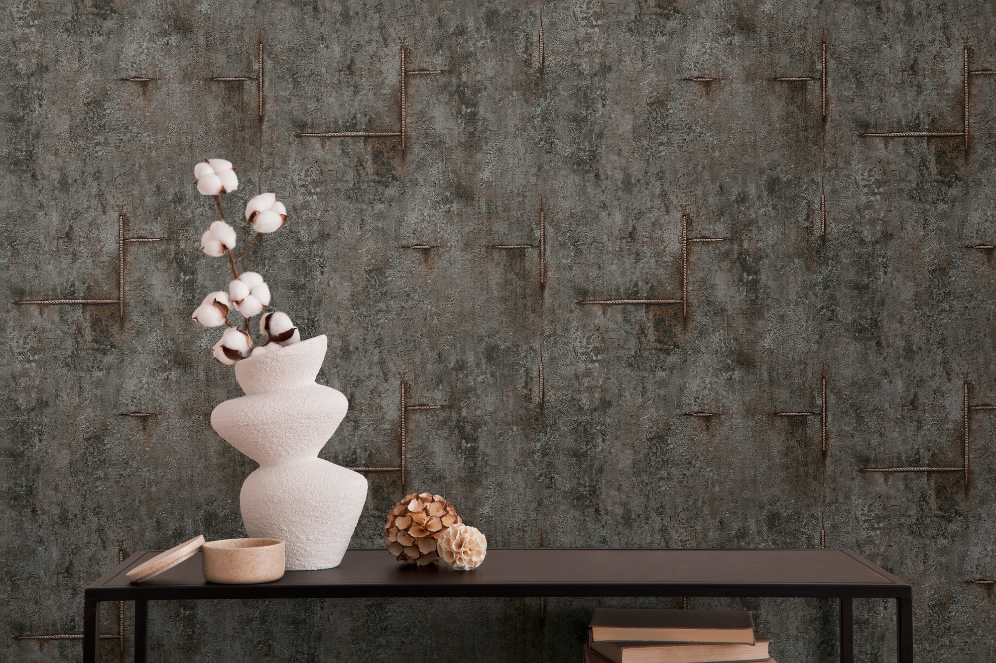 CosmoLiving by Cosmopolitan Vliestapete »Graphite Groove-Edge Betonoptiktapete« matt strukturiert Betonoptik mit modernem Industrial-Charme