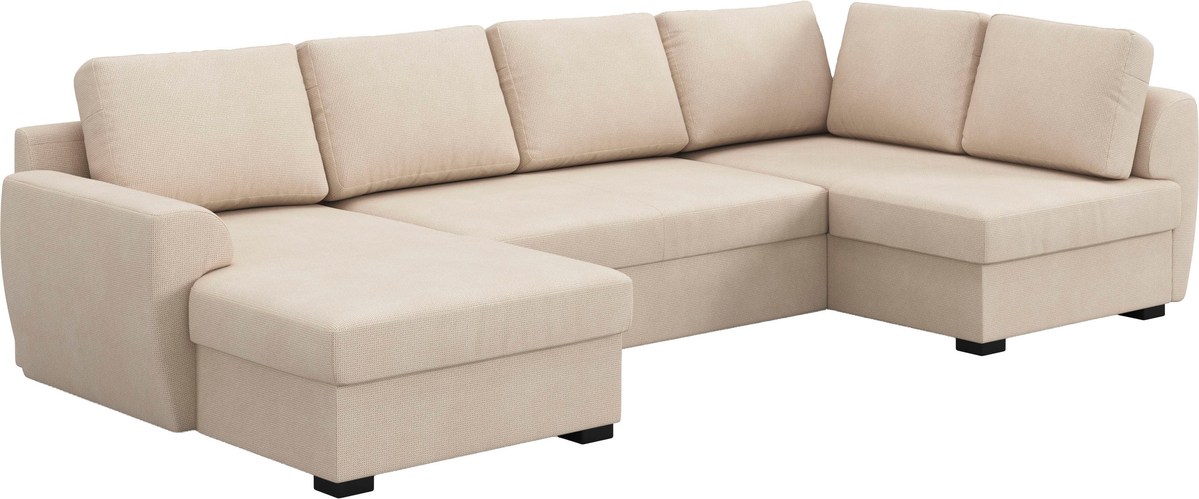 COTTA Wohnlandschaft »Drift U-Form Recamiere, Breite 327 cm« optional auch mit Schlaffunktion, Wellenunterfederung