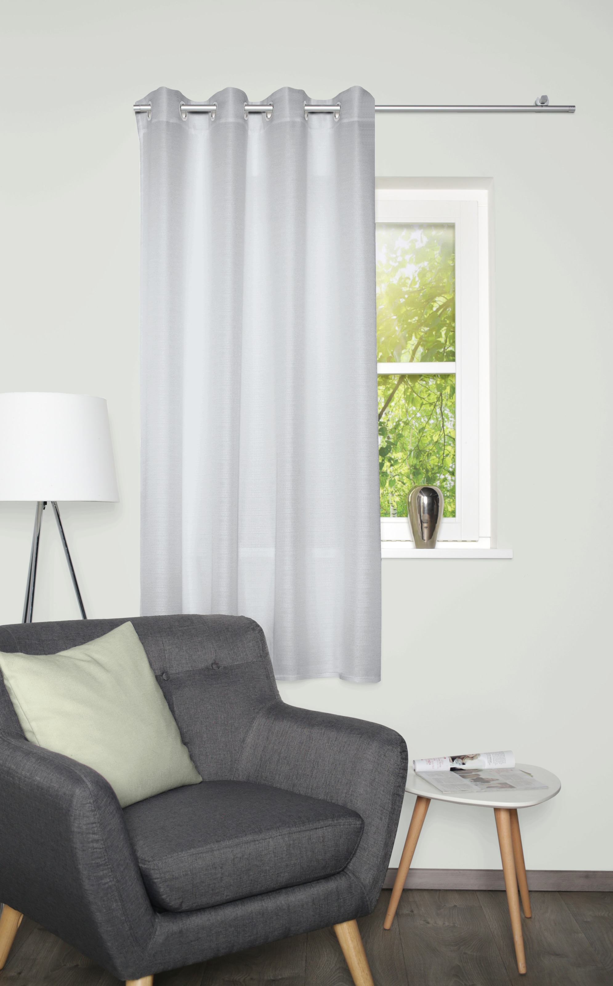 Home Basics Vorhang "BENOGA" Ösen 1 Stk. tlg. Ösenschal, Uni, Dekostruktur günstig online kaufen