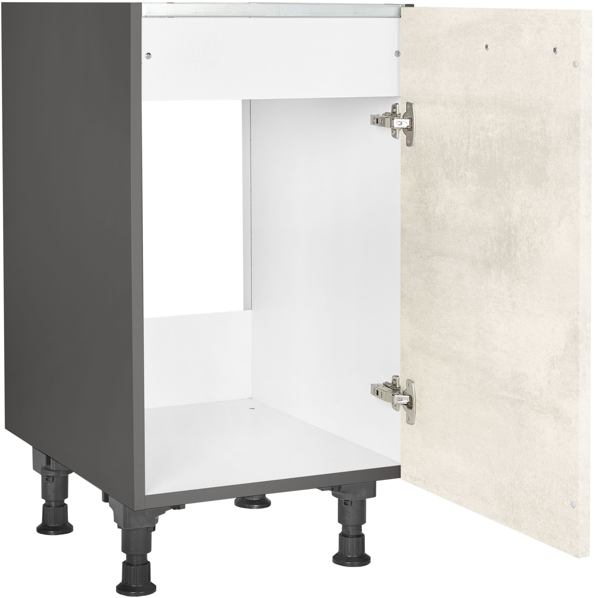 nobilia® Spülenschrank »"Riva", Ausrichtung wählbar, vormontiert, in den Breiten«, 45 und 60 cm, mit höhenverstellbaren Sockelfüßen