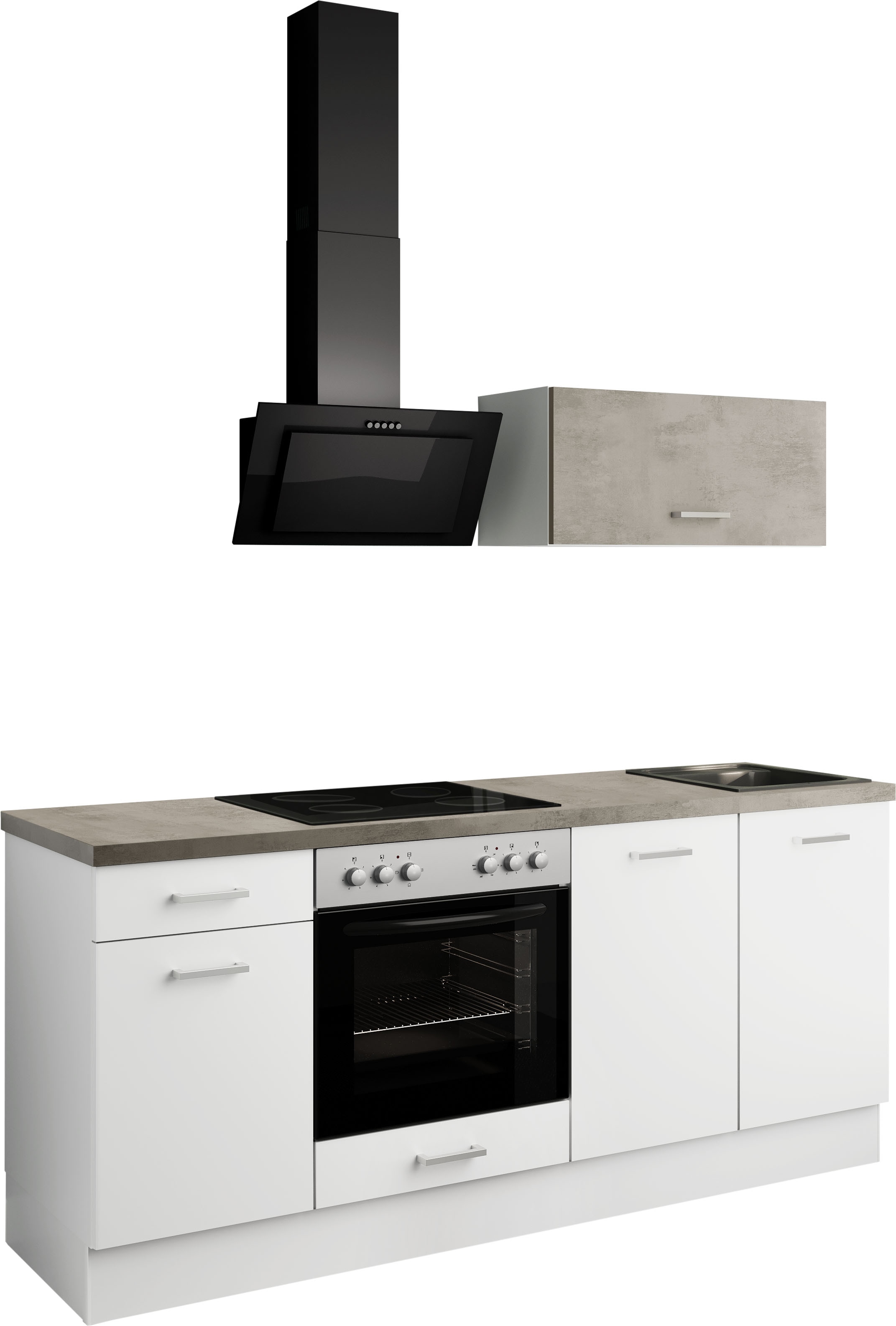 IMPULS KÜCHEN Küchenzeile ""Lissabon", Ausrichtung wählbar, Schubkästen mit Soft-Close," vormontiert, wahlweise mit E-Geräten, mit Vollauszug, Breite 195 cm
