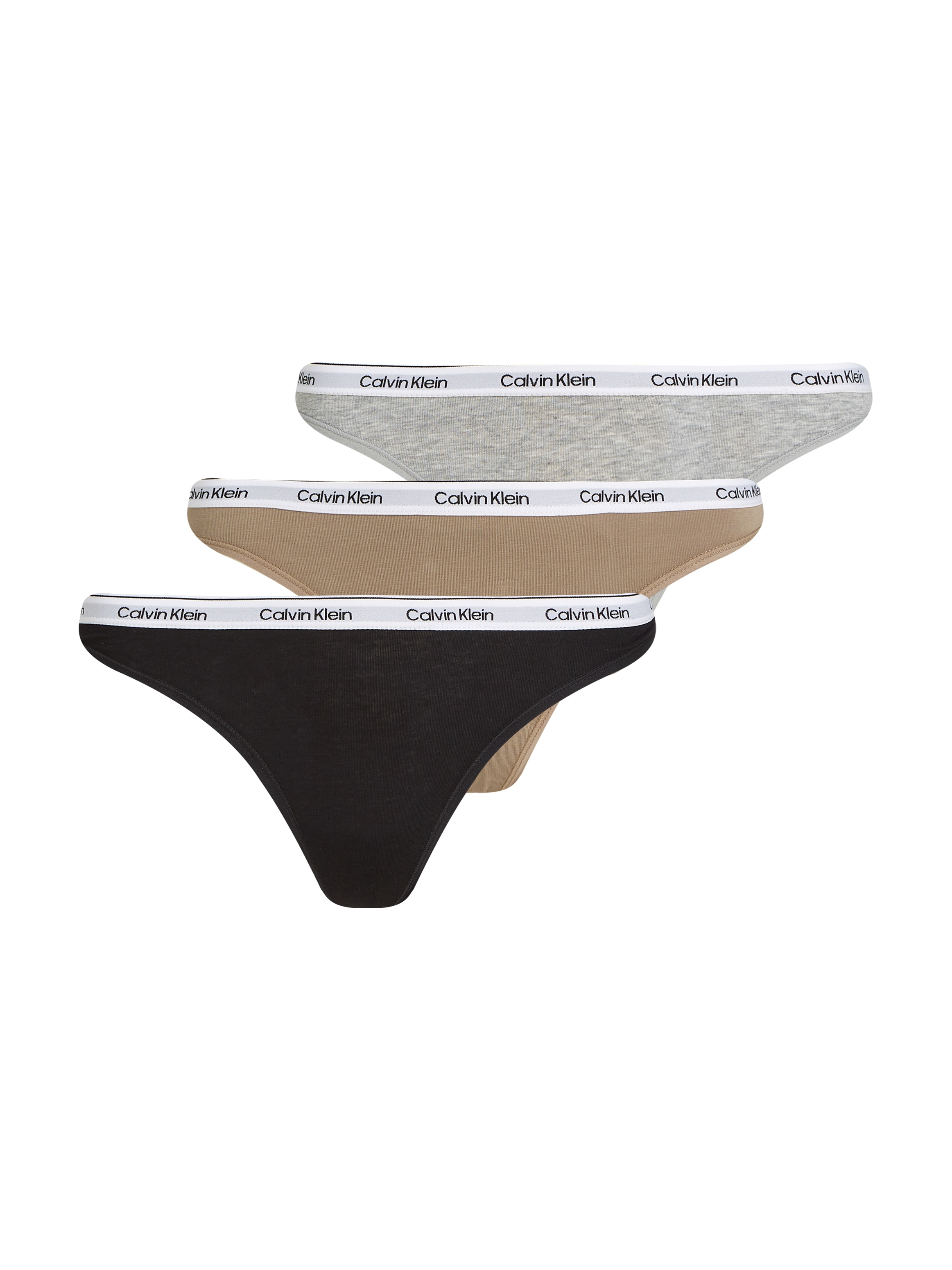 Calvin Klein Underwear Tanga »3 PACK THONG (LOW-RISE)«, (Packung, 3 St., 3er-Pack), mit Logobund