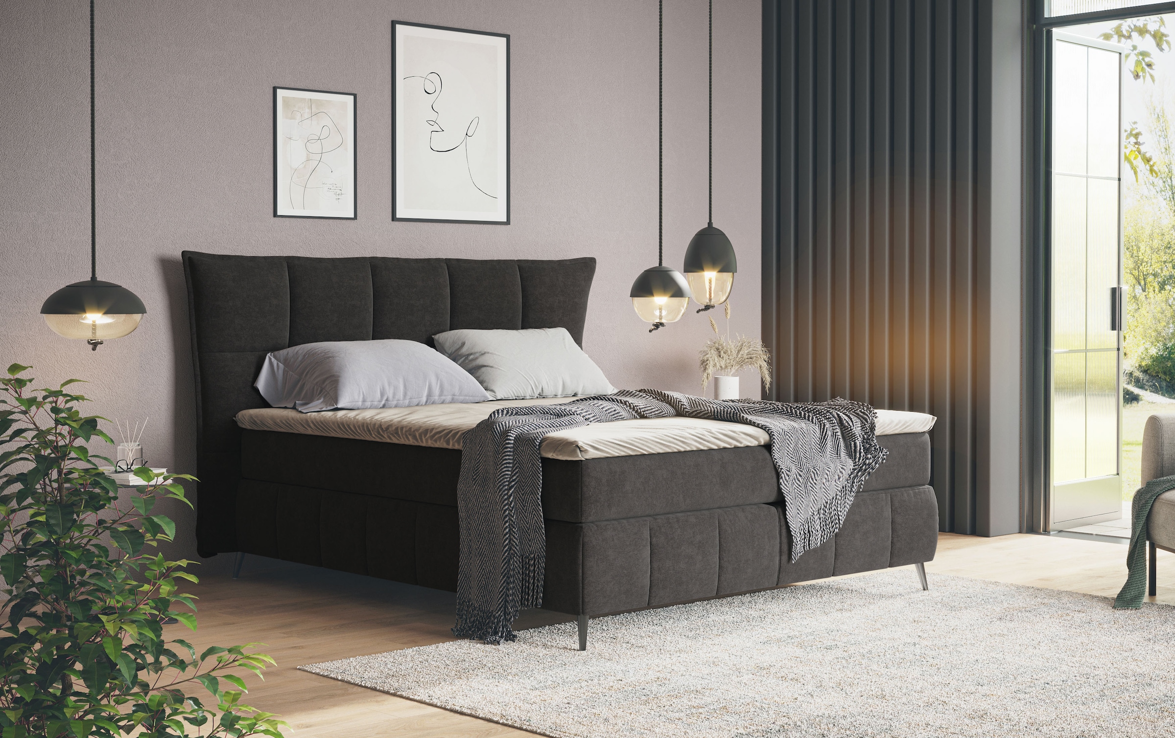 COTTA Boxspringbett "Sarah", inkl. Topper, 2 Matratzenkerne, Härtegrade H2, günstig online kaufen