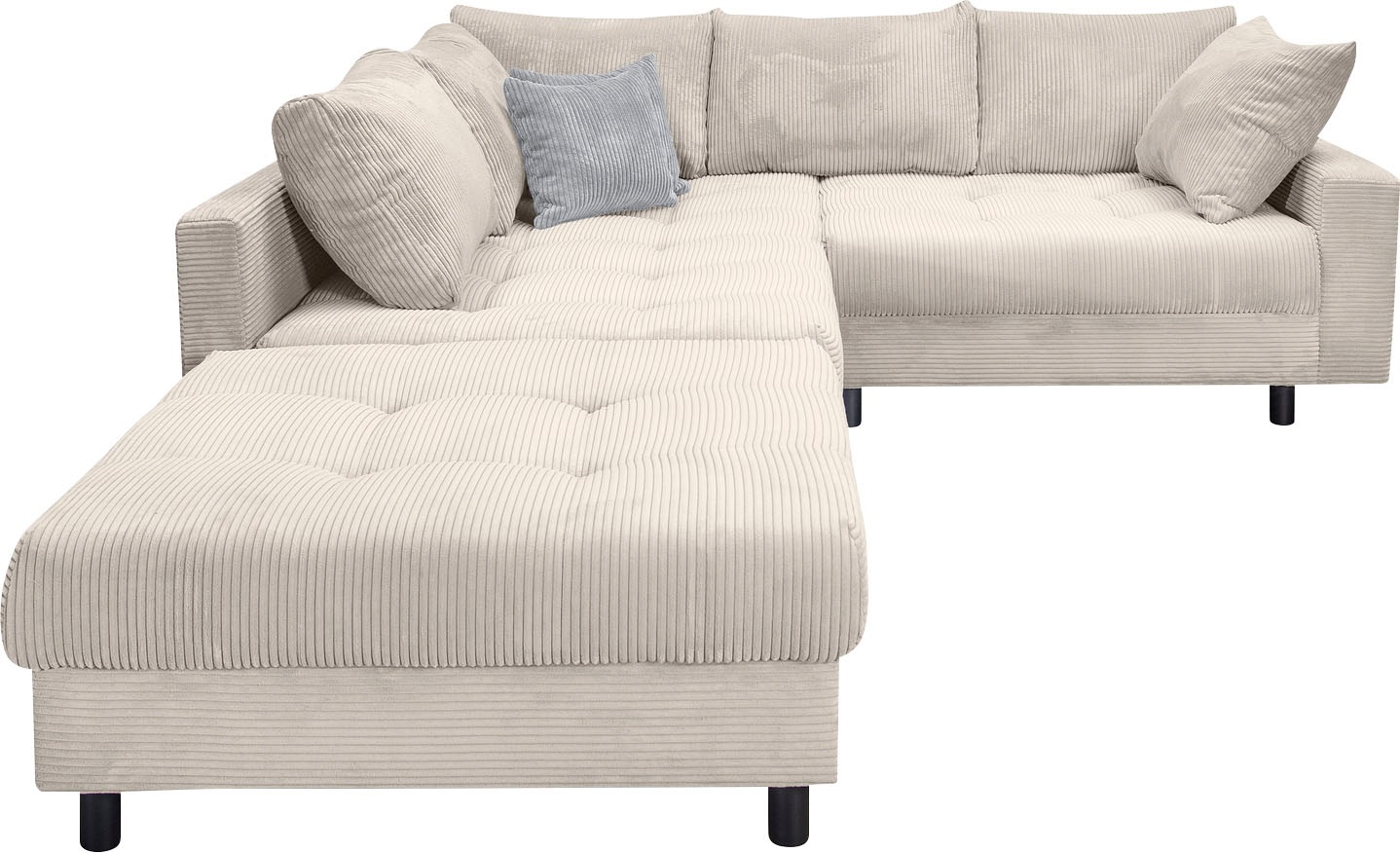 COLLECTION AB Ecksofa "Toni L-Form, B: 215 cm" mit Hocker & 2 Zierkissen, F günstig online kaufen
