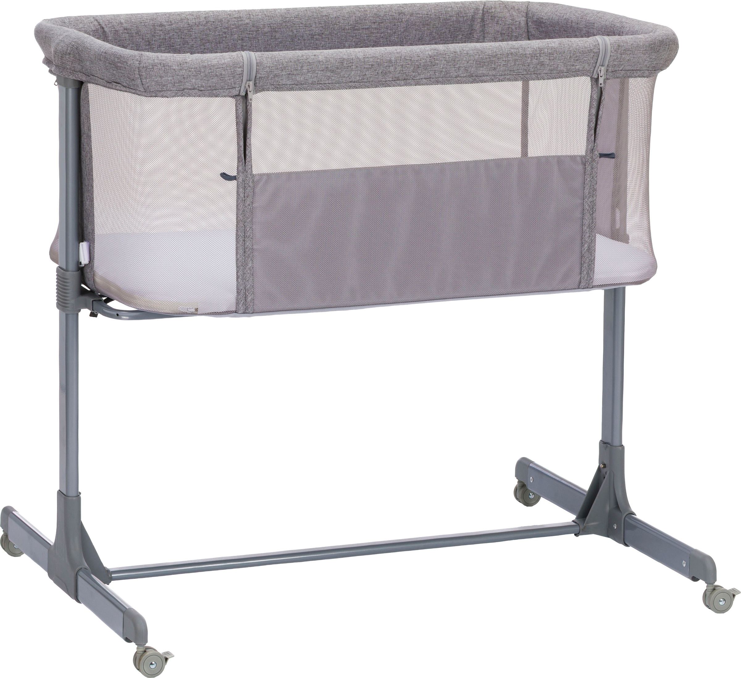 FILLIKID Baby Beistellbett "ECO", grau, Metall, Babybetten, inkl. Matratze