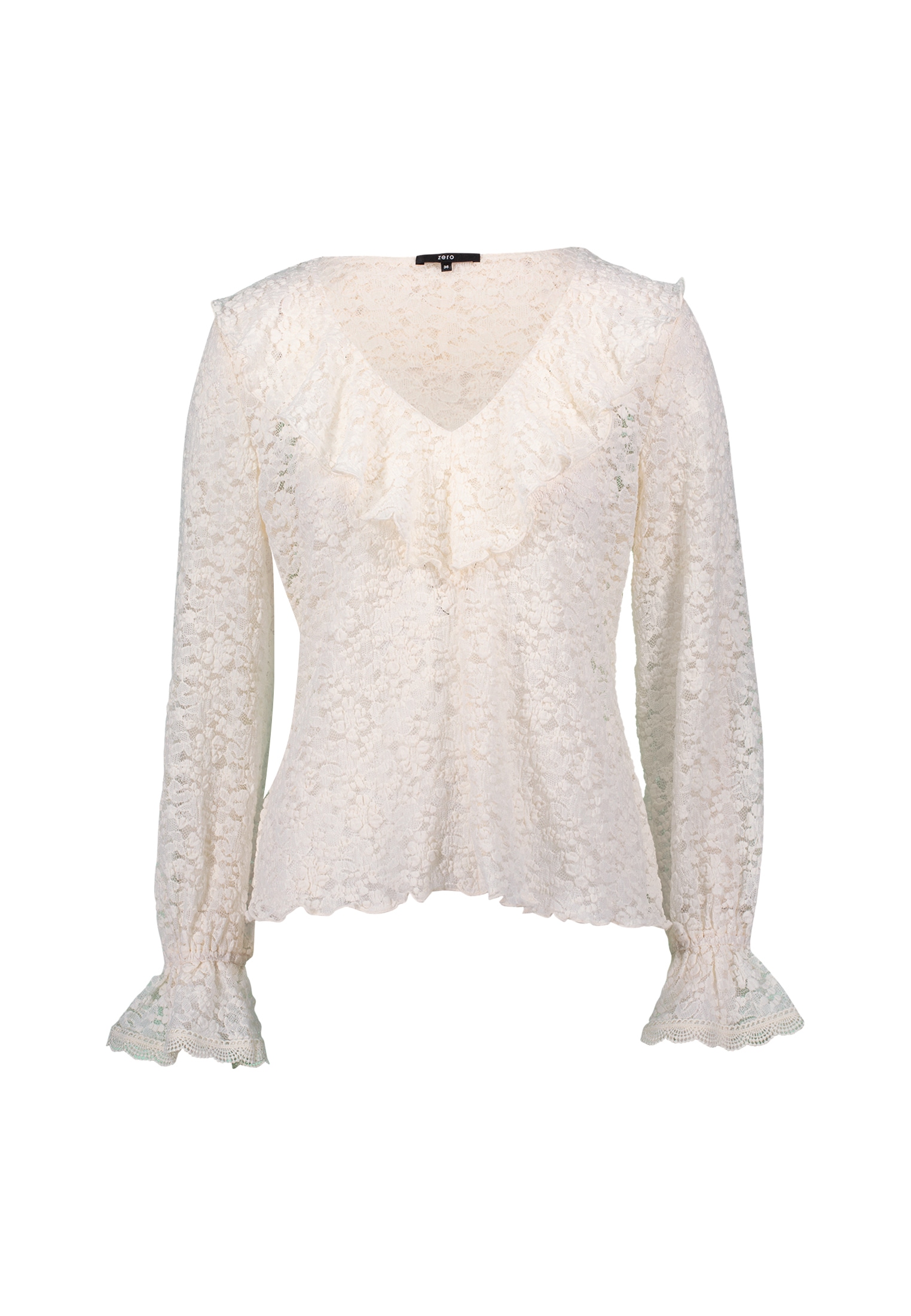 Zero Blusentop »zero Damen Boho-Bluse aus Spitze«