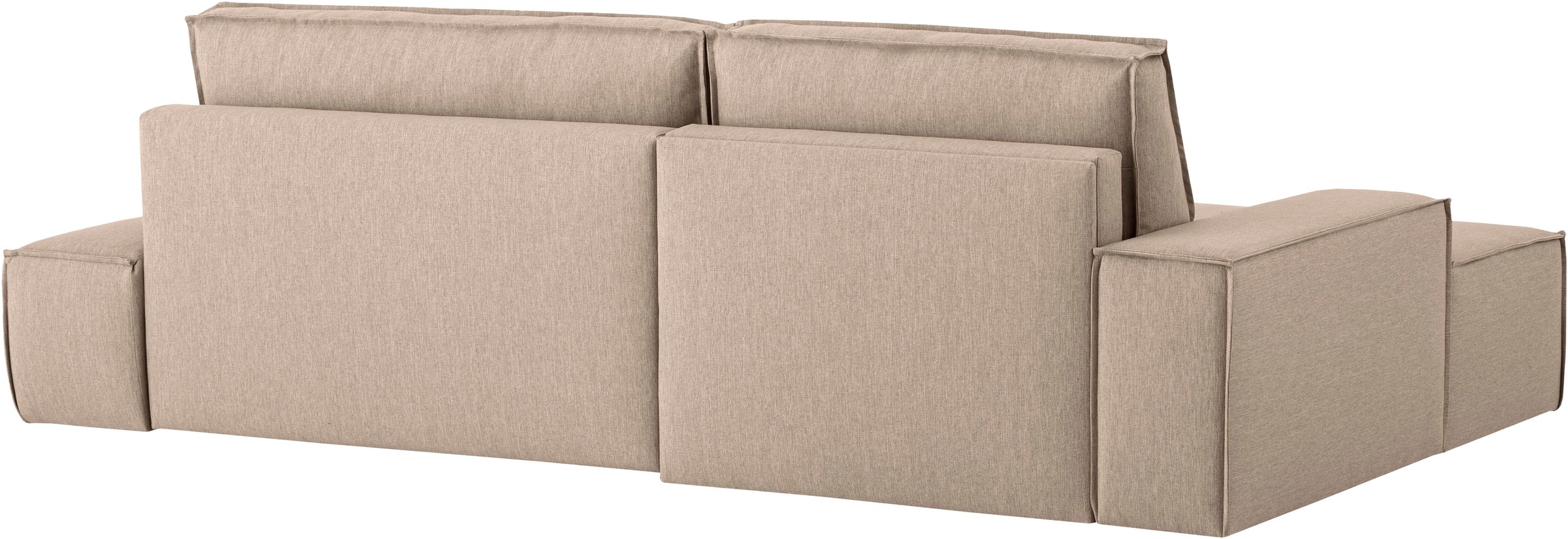 Home affaire Ecksofa »SHERWOOD, Schlafsofa in L-Form offen (275cm), Cord, Leinenoptik«, Schlaffunktion und Bettkasten, Kedernaht, hoher Sitz- & Liegekomfort