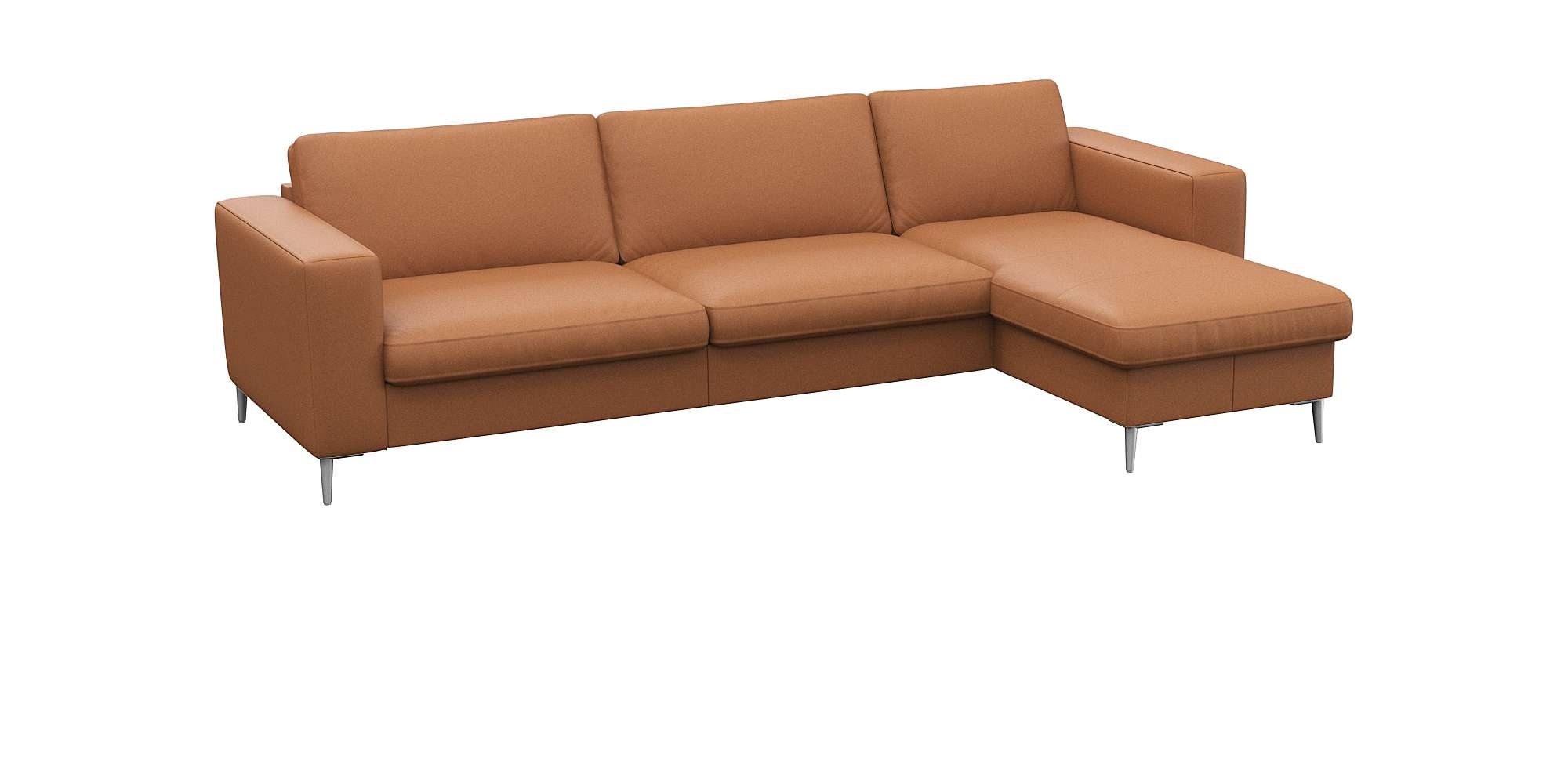 FLEXLUX Ecksofa »Fiore, super Sitzkomfort durch Kaltschaum im Sitz, L-Form«, breite Armlehnen, Füße Alu
