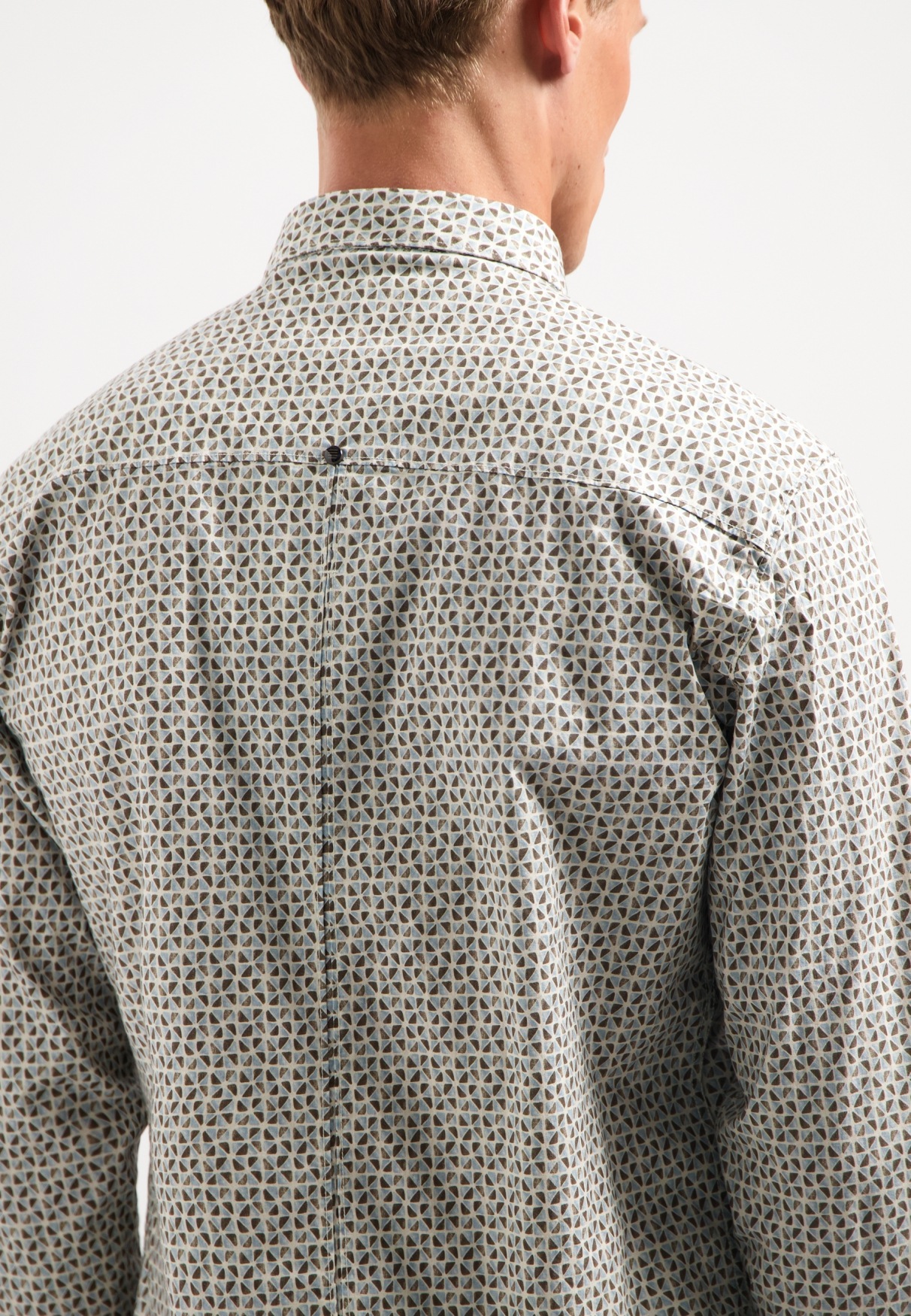 NO EXCESS Langarmhemd »No Excess Stretchhemd mit Print«