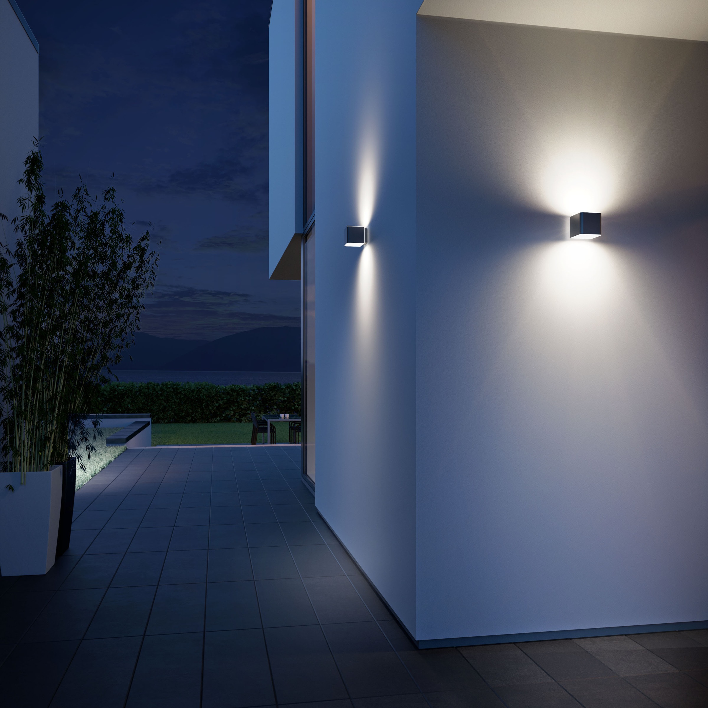 steinel LED Außen-Wandleuchte »L 840 SC ANT«, 2 flammig, Leuchtmittel LED-Board | LED fest integriert, 160° Bewegungsmelder, Warmweiß, Smart Home,Bluetooth,App-Steuerung