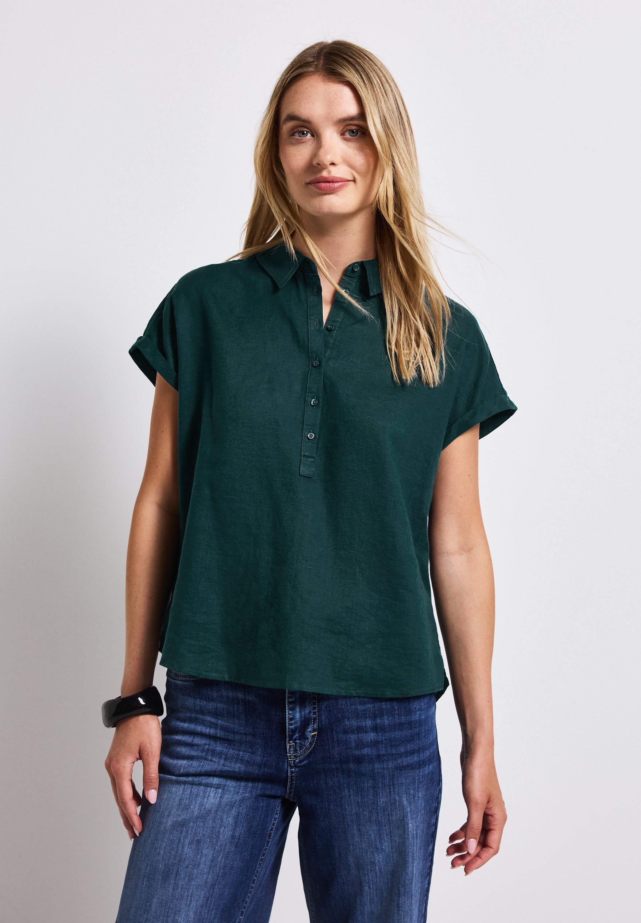 STREET ONE Hemdbluse, mit Seitlichen Einschlitzen am Saum günstig online kaufen