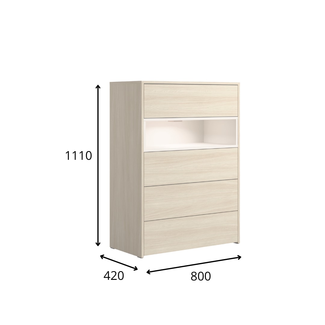 Home affaire Kommode »CUBIQUE Sideboard mit/ohne Beleuchtung, Maße B/T/H: 80/42/111cm« Moderner Schubladenschrank mit viel Stauraum, Push-to-Open System