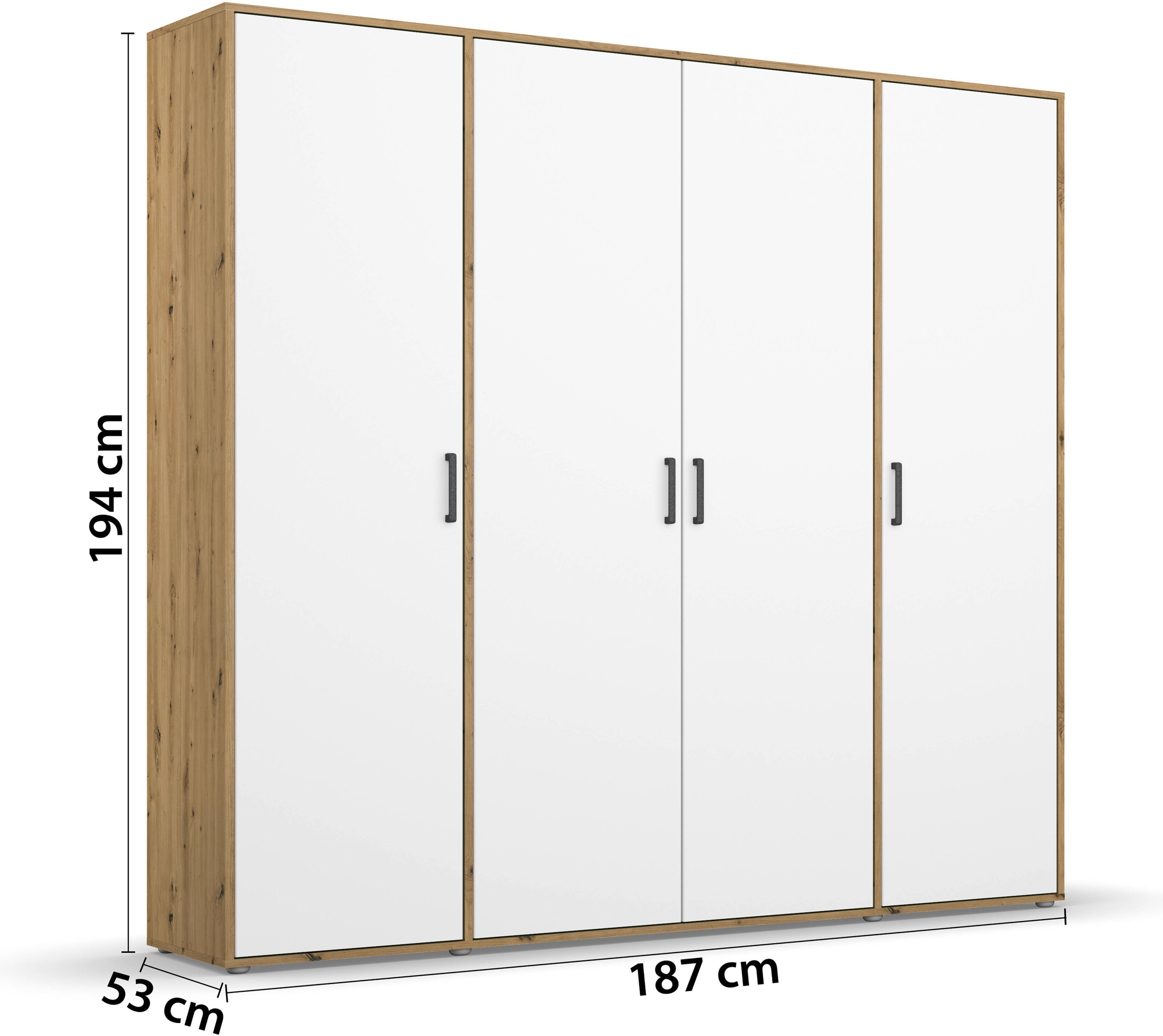 rauch Kleiderschrank »VOYAGER Otto´s Choice Garderobe Wäscheschrank TOPSELLER Schlafzimmer«, (in 3 verschiedenen Ausstattungen BASIC/CLASSIC/PREMIUM), Schrank mit modernen Griffen in viel Stauraum MADE IN GERMANY