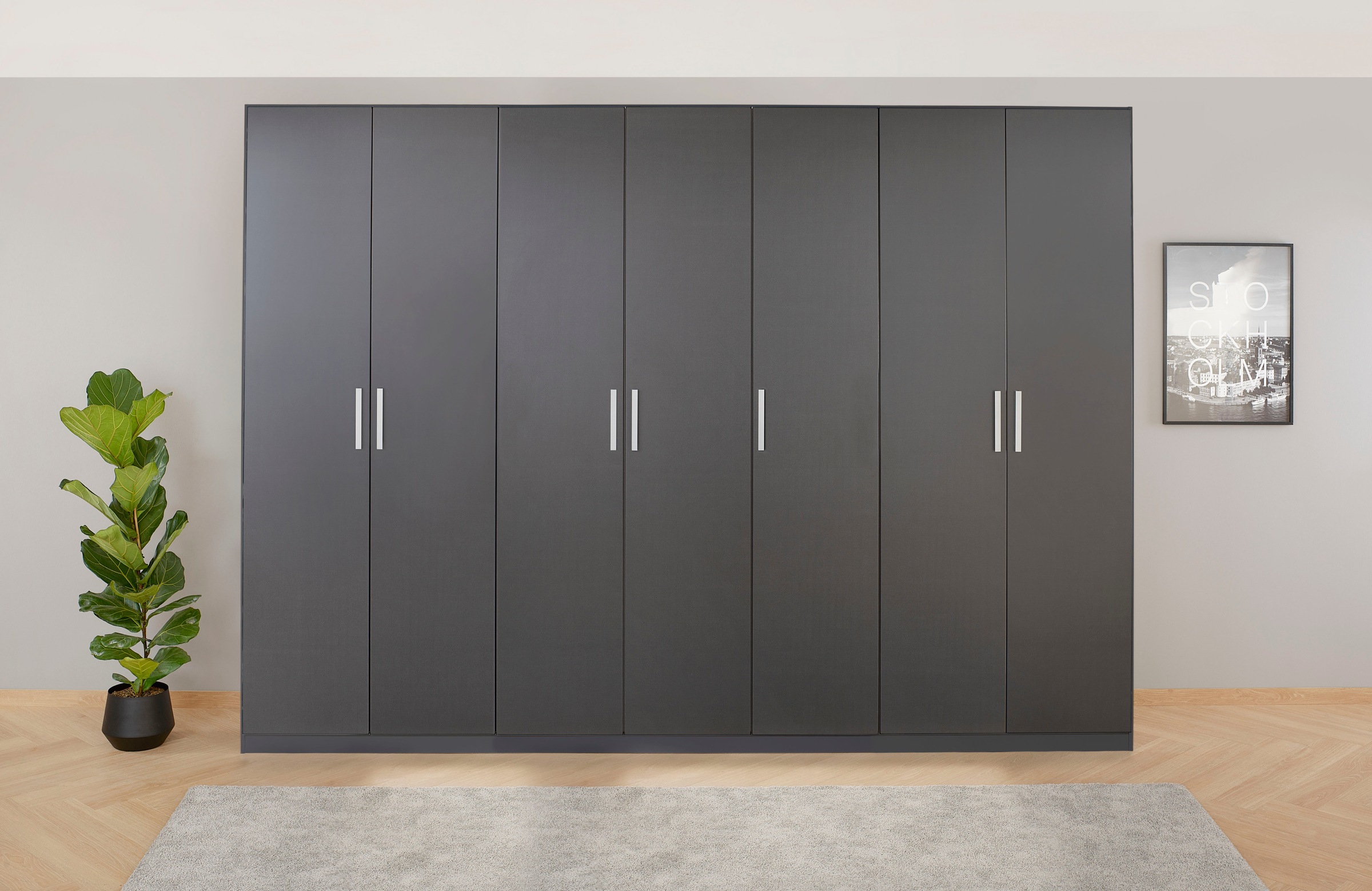 OTTO home "Mehrzweckschrank Aktenschrank Möbel Mietswohnung Schlafzimmer KOLUNA" Breiten 181/226/271/315 cm Höhen 210/229 cm, moderne Dekor-Front, inkl. 2 Innenschubladen sowie extra Einlegeböden MADE IN GERMANY