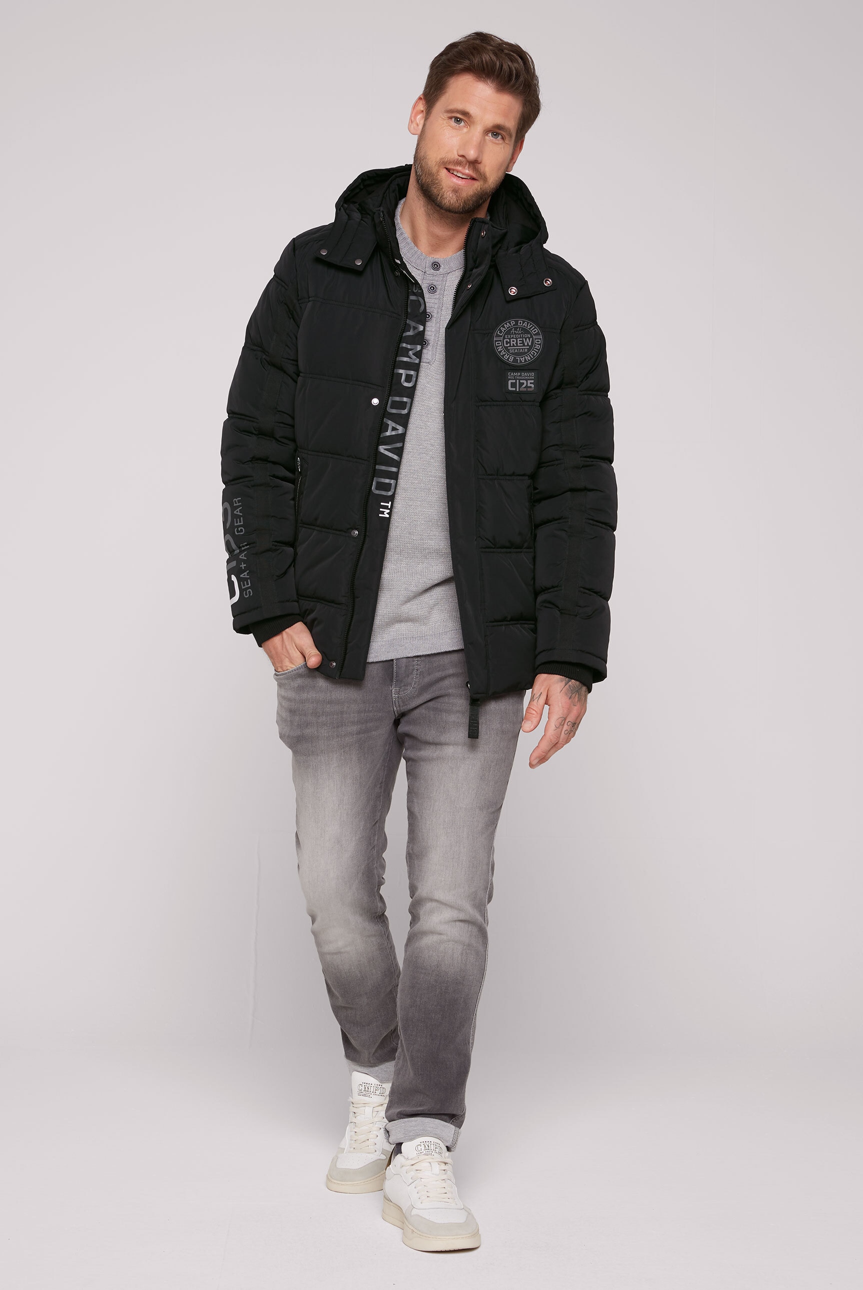 CAMP DAVID Winterjacke, mit Kapuze, mit Innentaschen