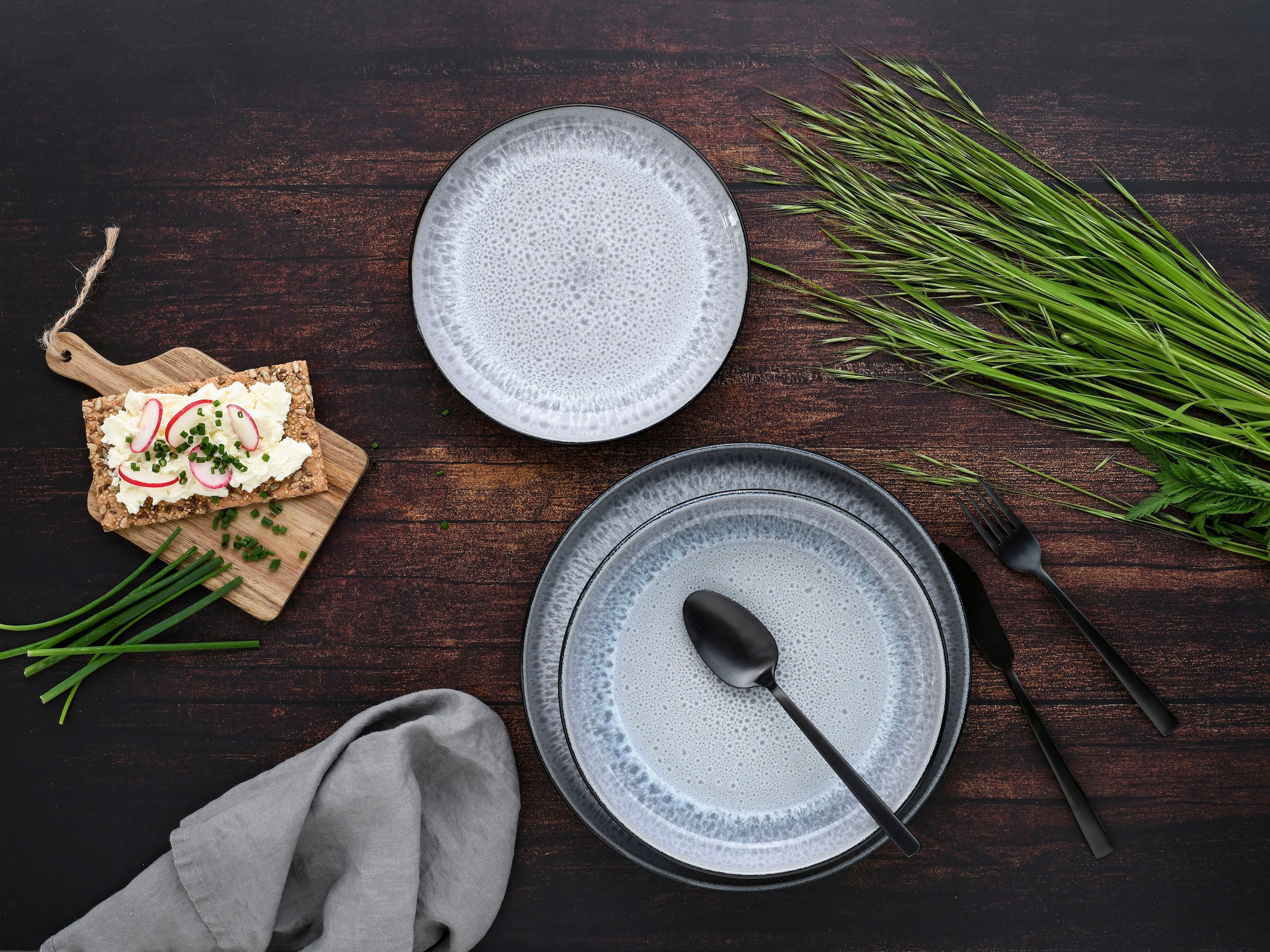 [Erstklassige Qualität garantiert!] CreaTable Teller-Set »Nordic BAUR Dessertteller Speiseteller 26 6 | je 22,5 18 Fjord«, cm Suppenteller cm, tlg.), (Set, cm, 19,5