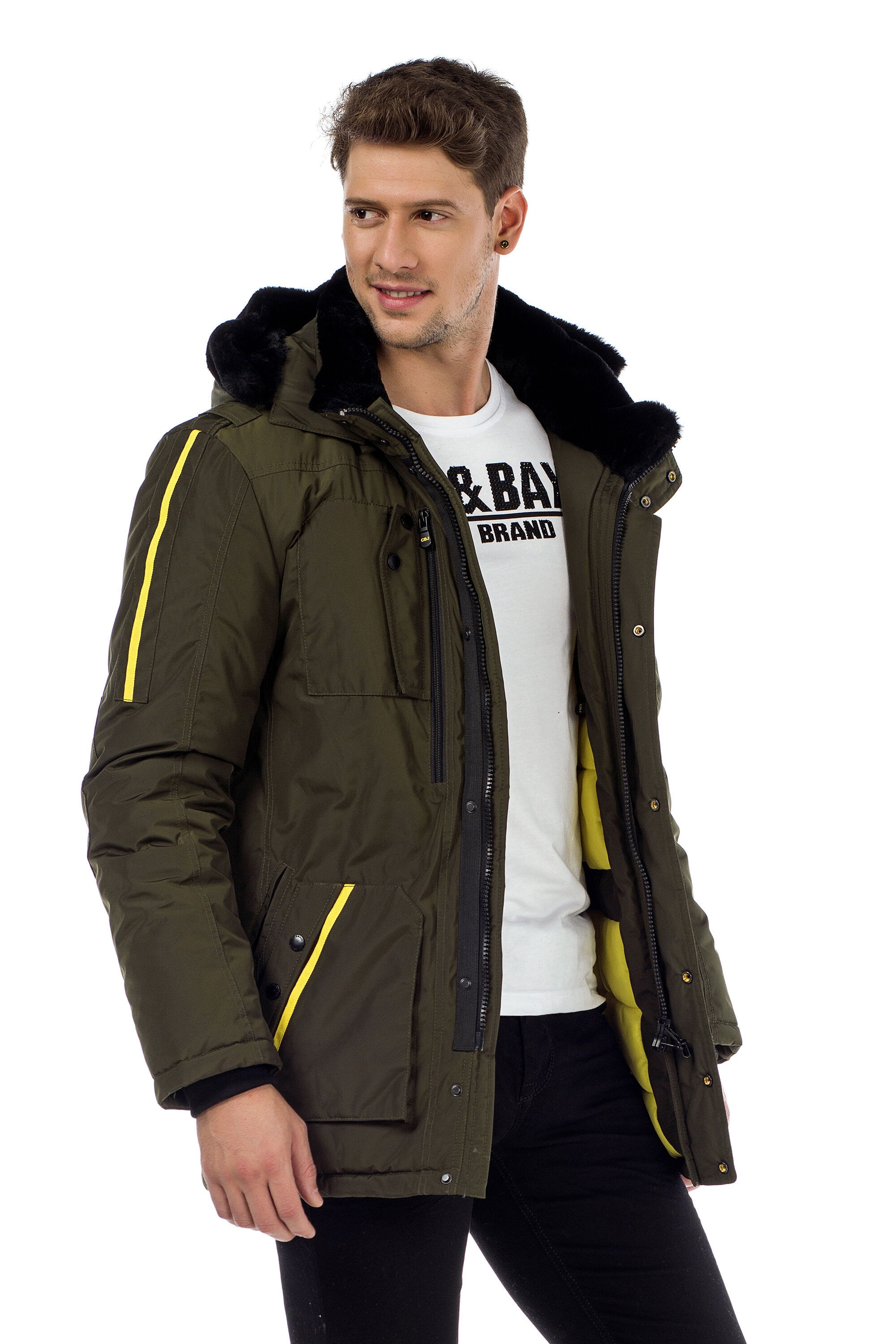 Cipo & Baxx Parka »Jacke«, mit Kapuze, in Regular-Fit, CM-130