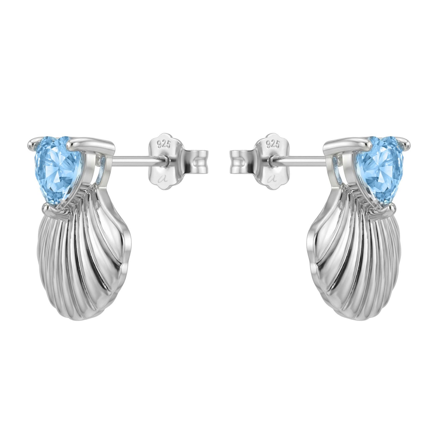 Amor Paar Ohrstecker »Schmuck, Geschenk, Muschel-Optik, Herz« mit Zirkonia (synth.)