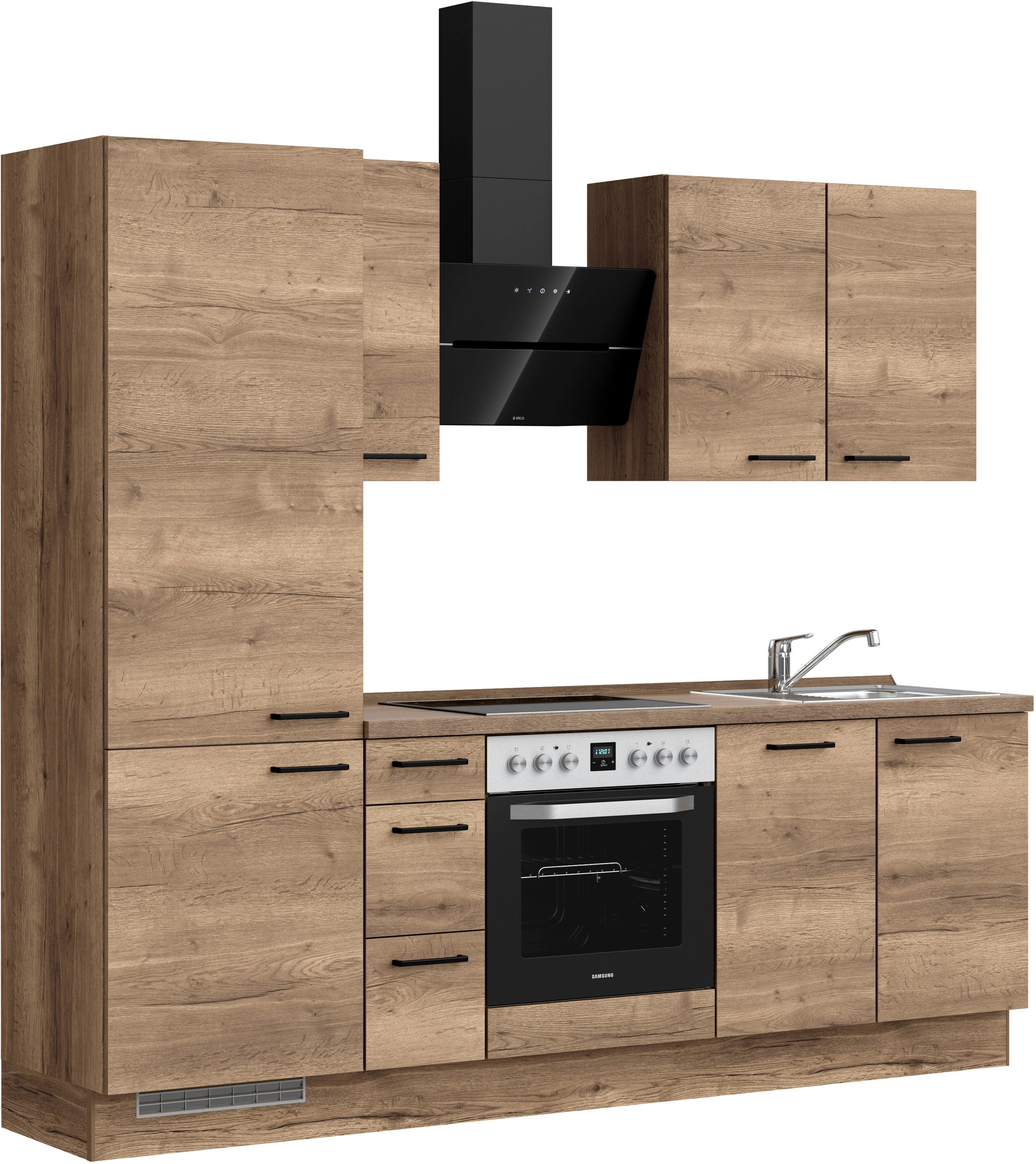 nobilia® Küchenzeile »"Structura II"«, vormontiert, Ausrichtung wählbar, Breite 240 cm, wahlw. mit E-Geräten