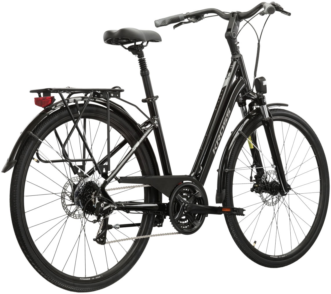 Kross Cityrad »KROSS Citybike Sentio 3.0 schwarz 24 Gänge«, 24 Gang, Shimano, ACERA M3020 Schaltwerk, Kettenschaltung