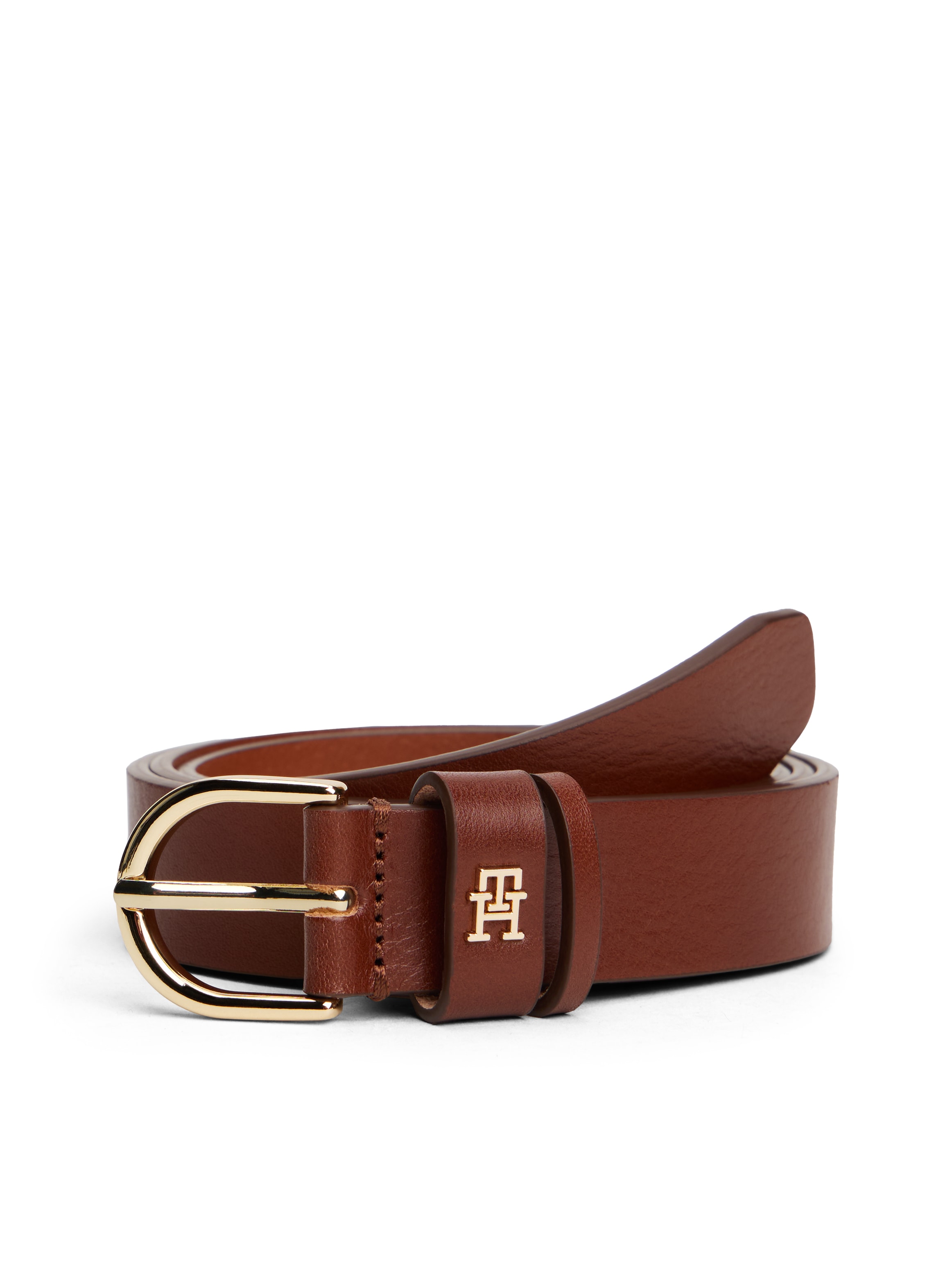 Tommy Hilfiger Ledergürtel "ESSENTIAL EFFORTLESS 2.5 GOLD", Logoemblem, wei günstig online kaufen